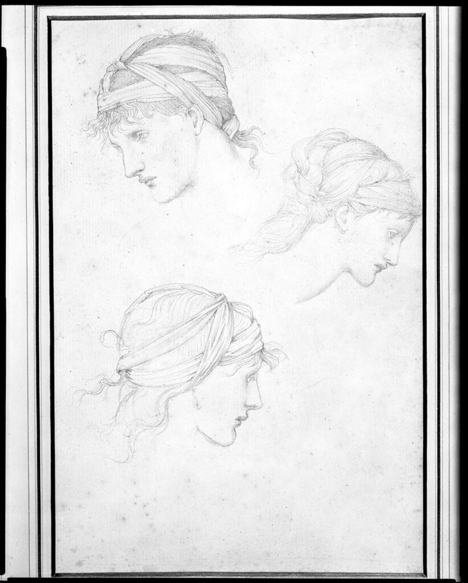 Three Studies of a Girl's Head by Edward Burne-Jones