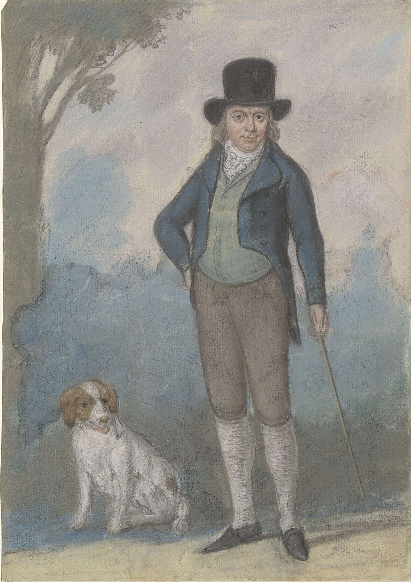 Portret van Izaak Bettink, in jachtkostuum by Rienk Jelgerhuis