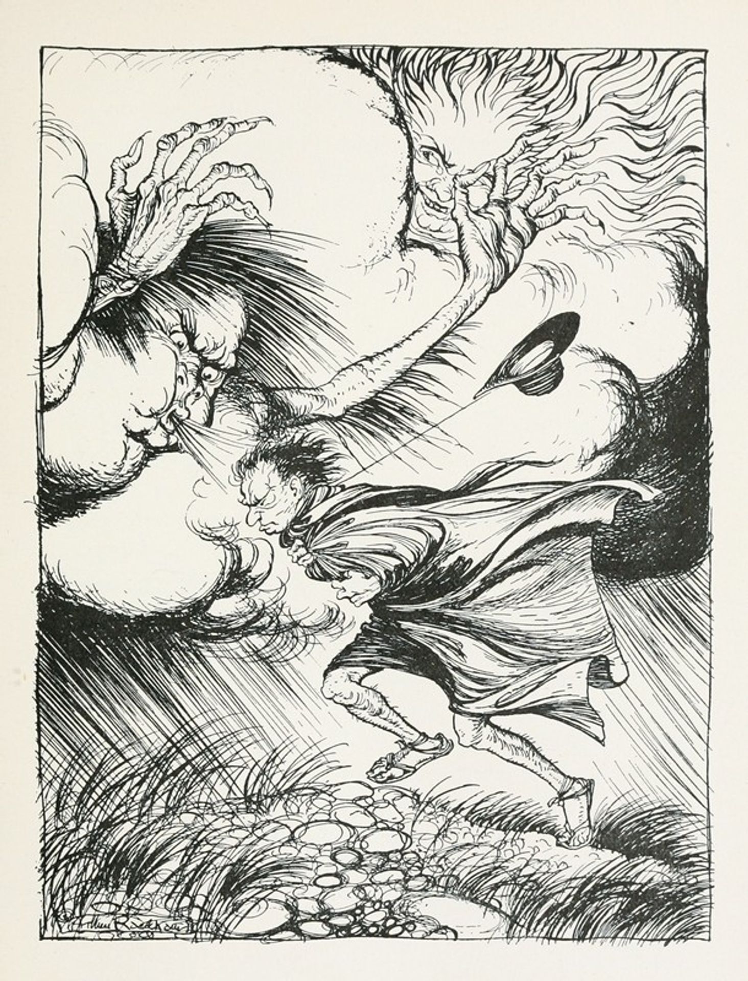 The North Wind and the Sun by Arthur Rackham