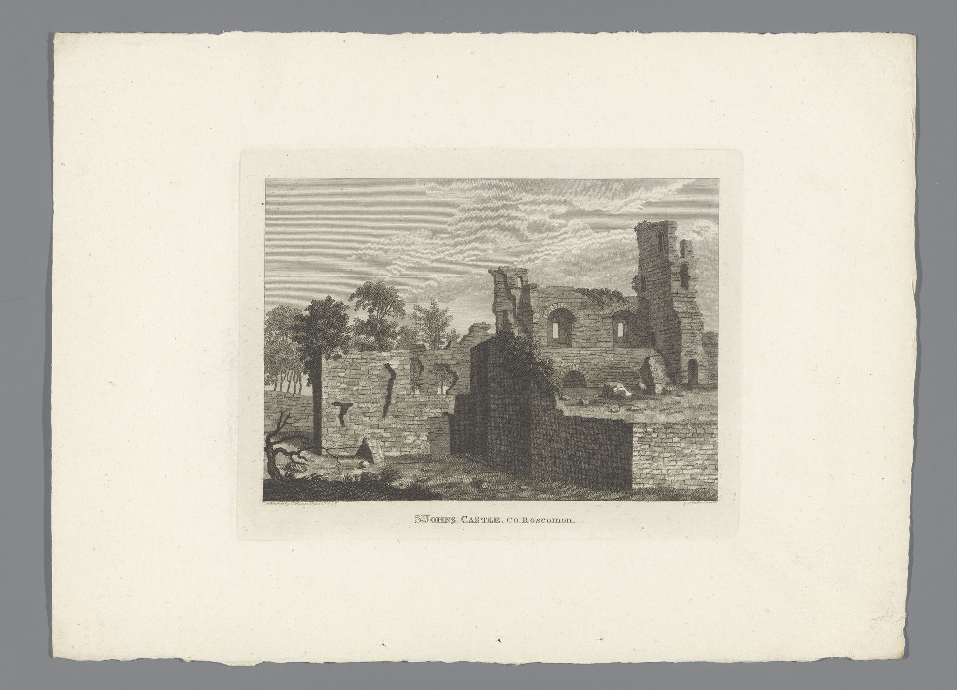 Gezicht op de ruïnes van Sint-Johns Castle by James Newton