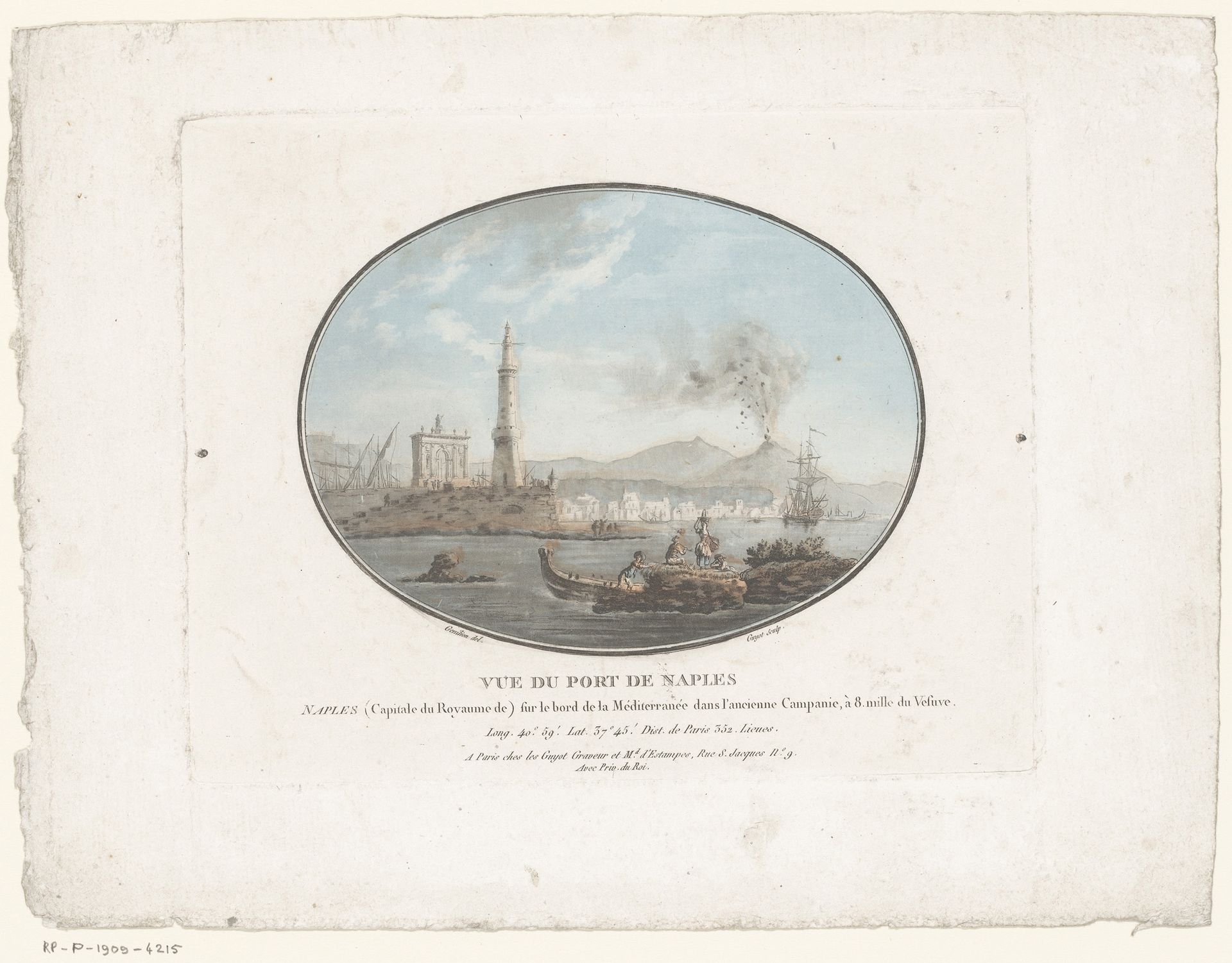 Gezicht op de haven van Napels by Laurent Guyot