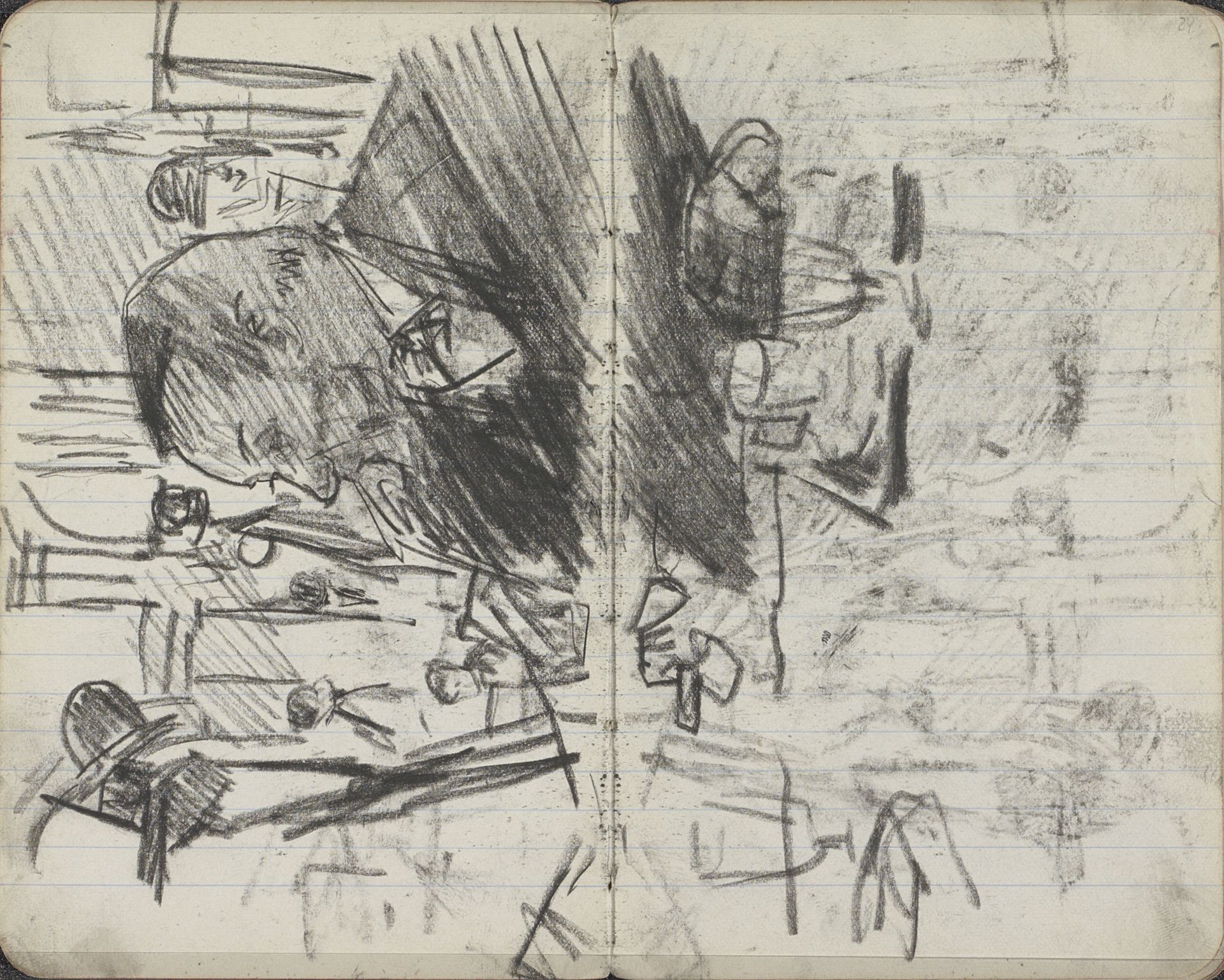 Figuren in een café bij de Vissteeg te Amsterdam by George Hendrik Breitner