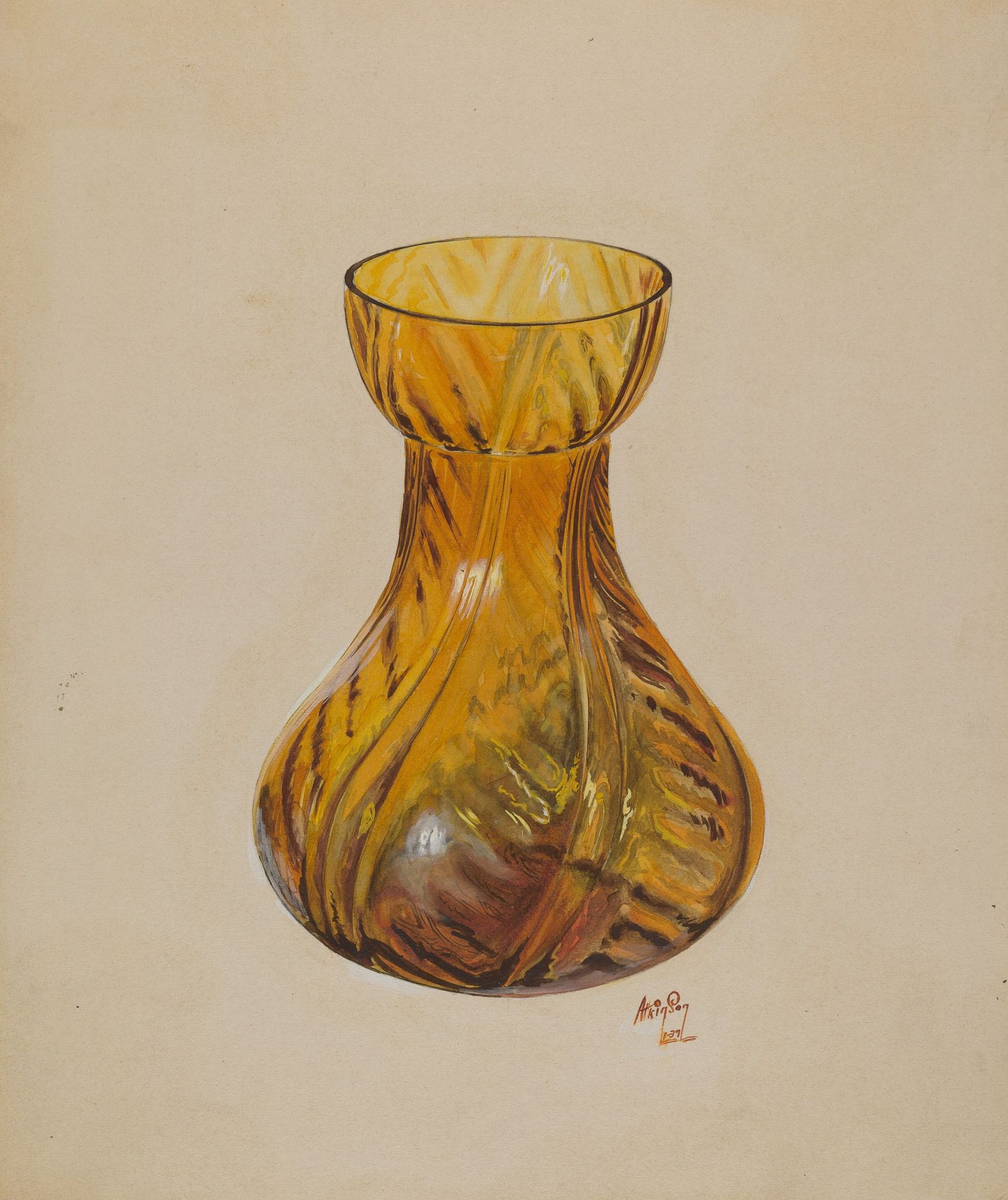 Amber Jar (Blown) by Ralph Atkinson