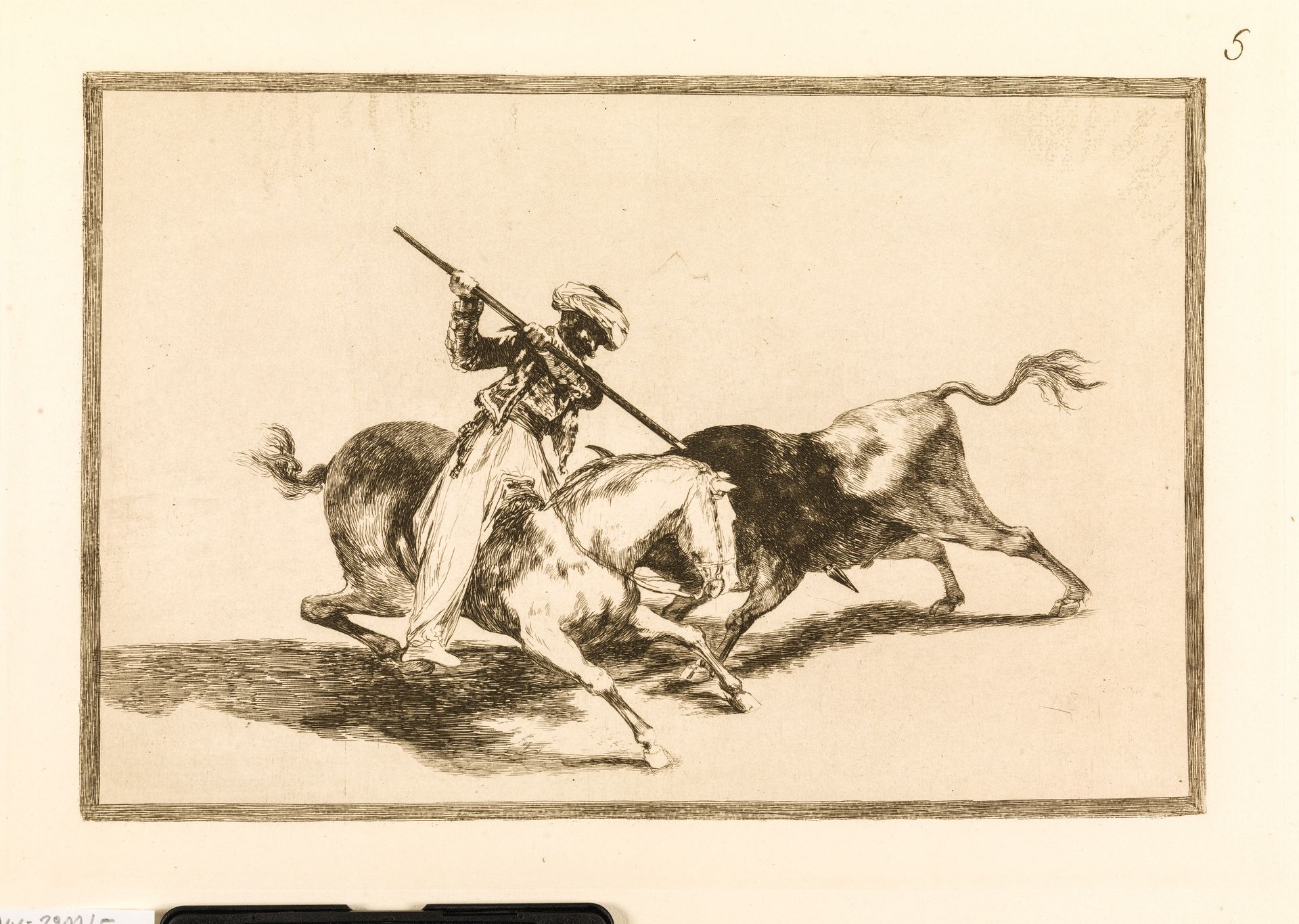 Den beåndede Maurer Gazul er den første til at spidde tyre i henhold til reglerne by Francisco de Goya