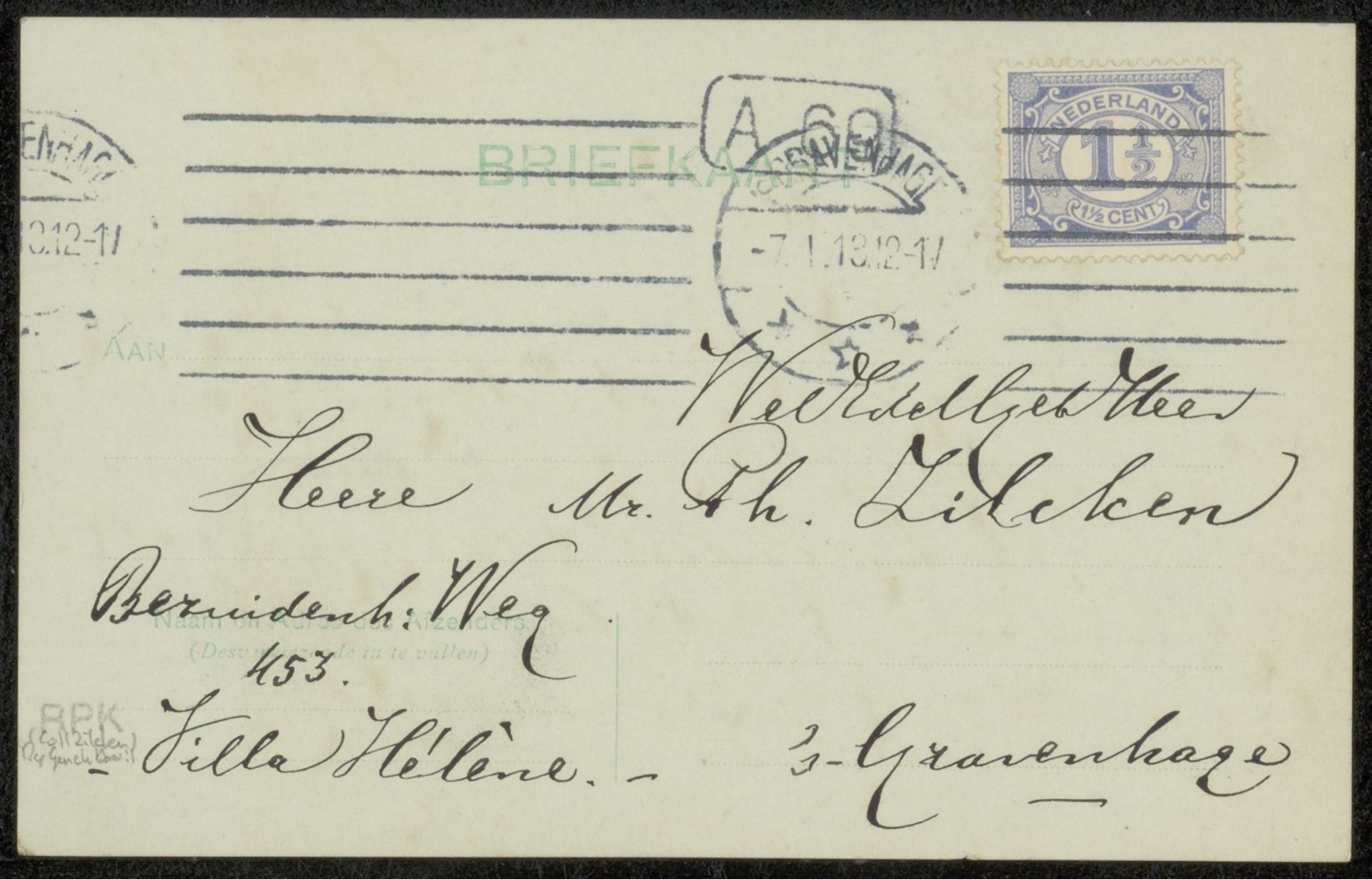 Briefkaart aan Philip Zilcken by François de Bas
