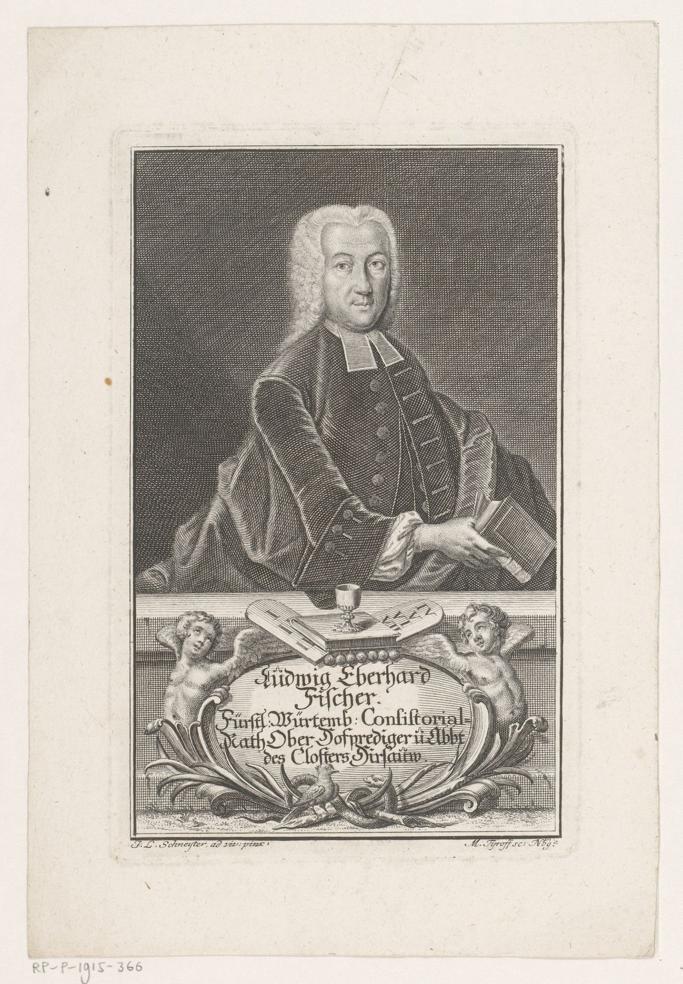 Portret van Ludwig Eberhard Fischer by Martin Tyroff