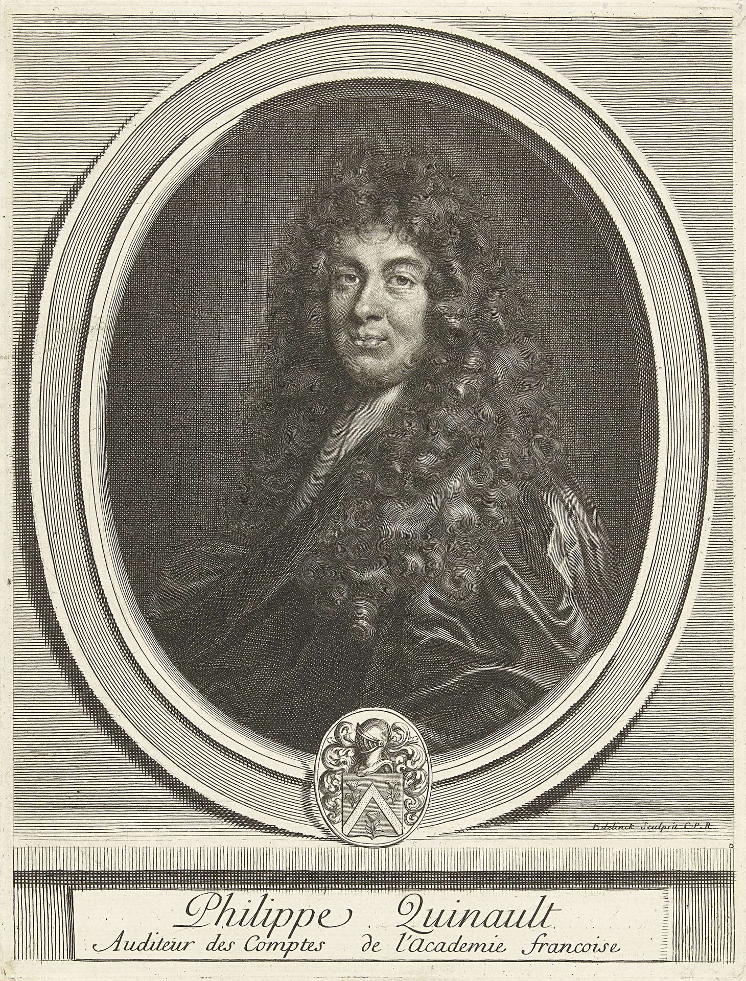 Portret van Philippe Quinault by Gérard Edelinck