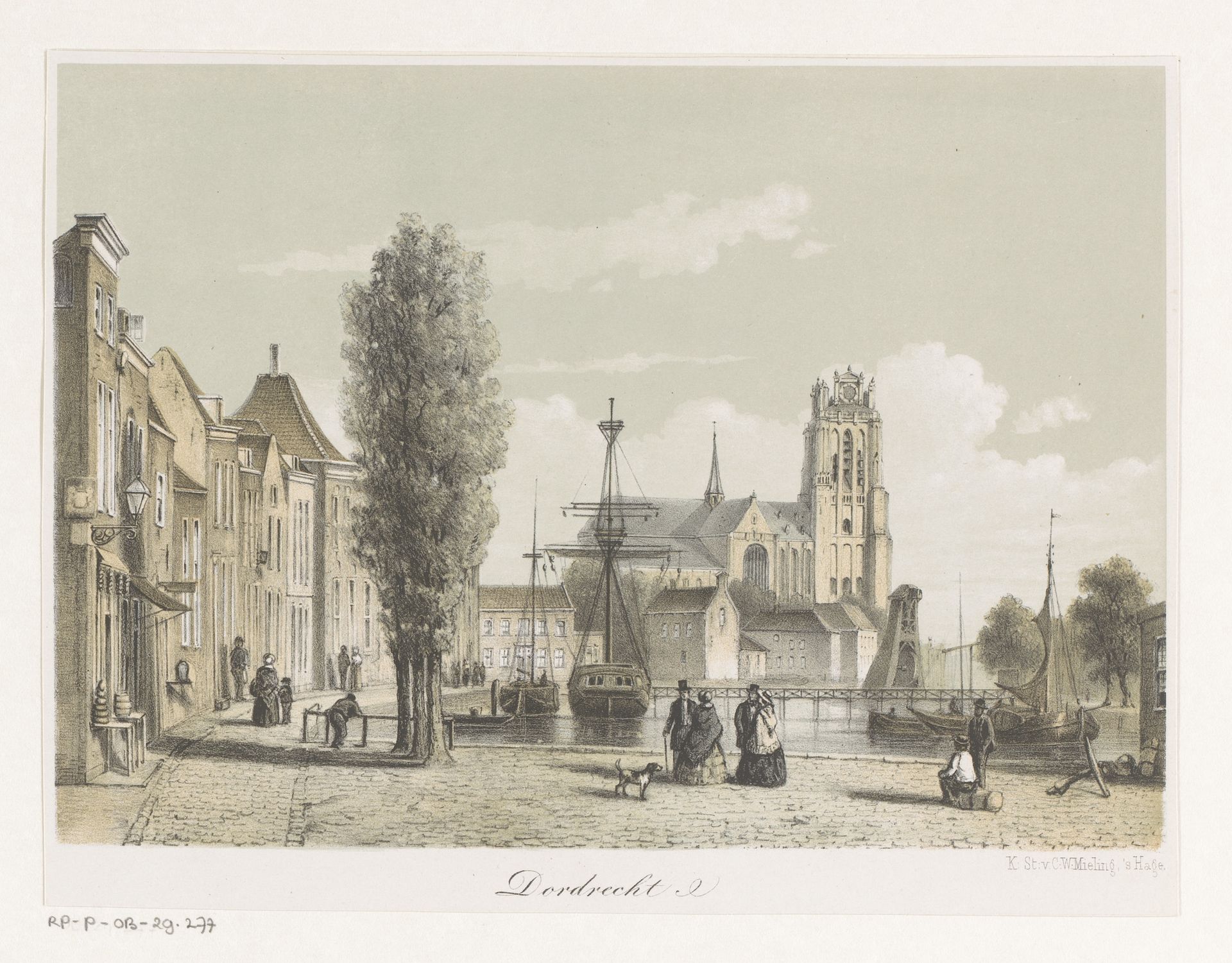 Gezicht op de haven in Dordrecht by Anonymous