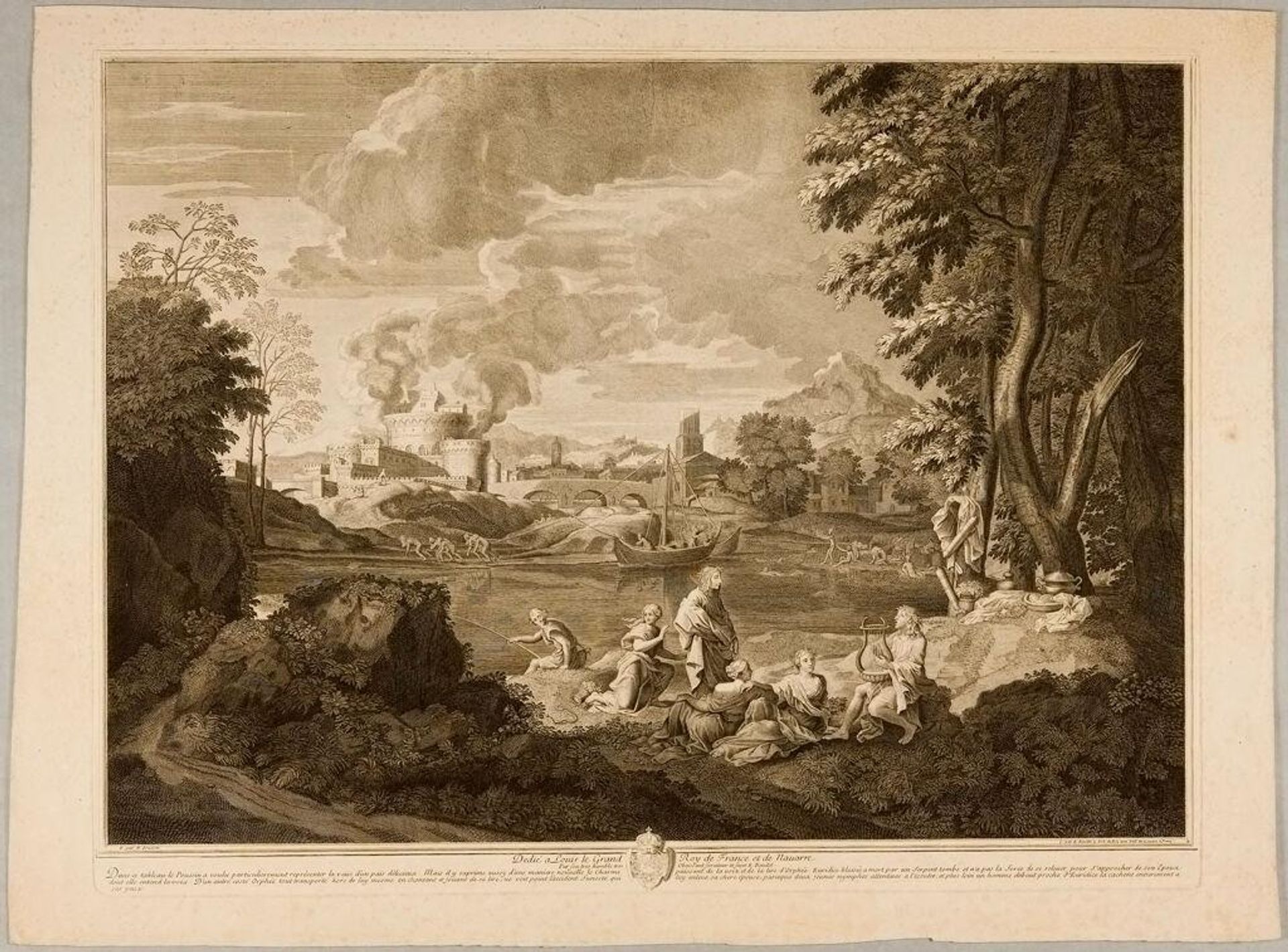 Landscape with Orpheus and Euridice by Etienne Baudet
