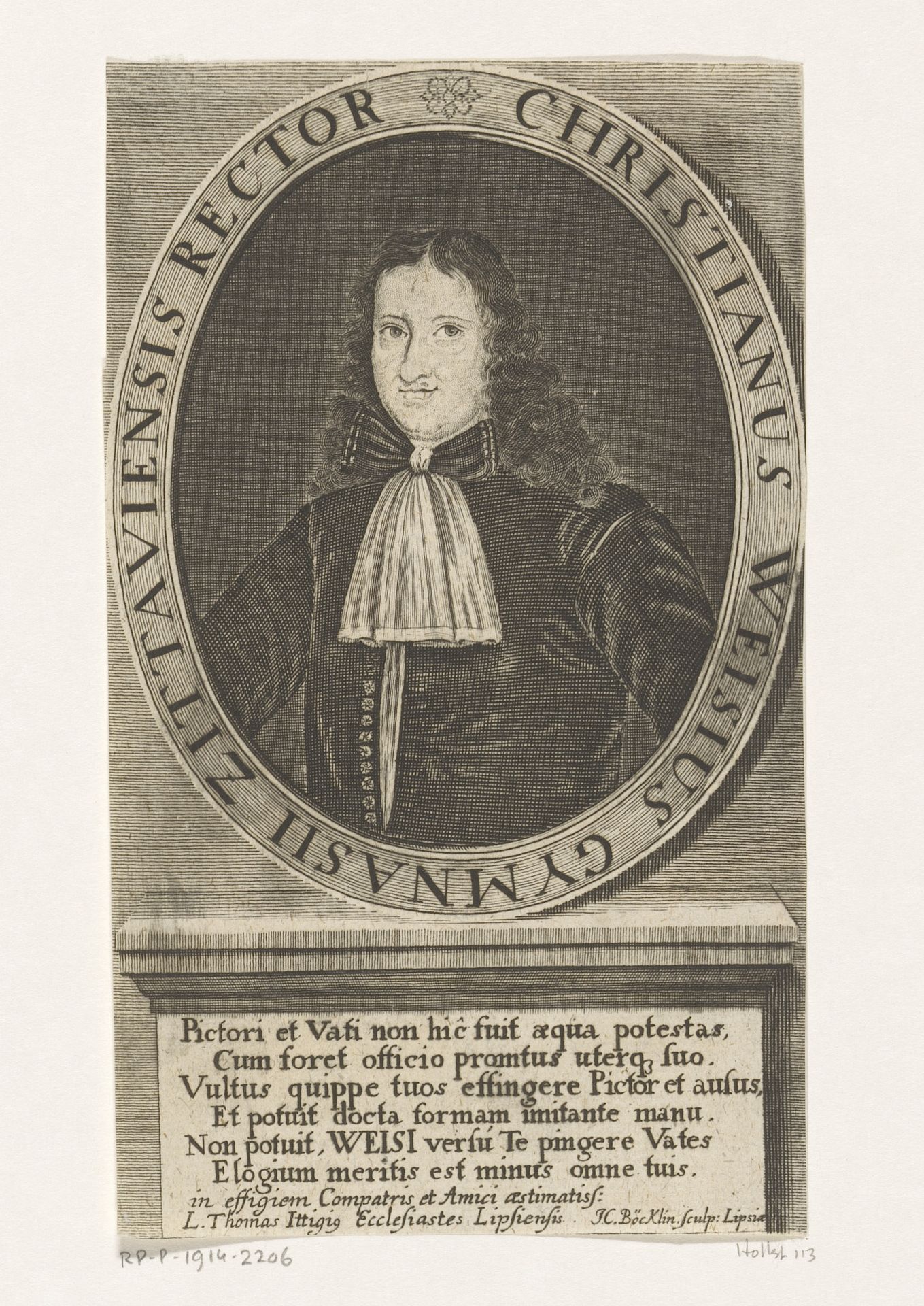 Portret van Christian Weise by Johann Christoph Boecklin