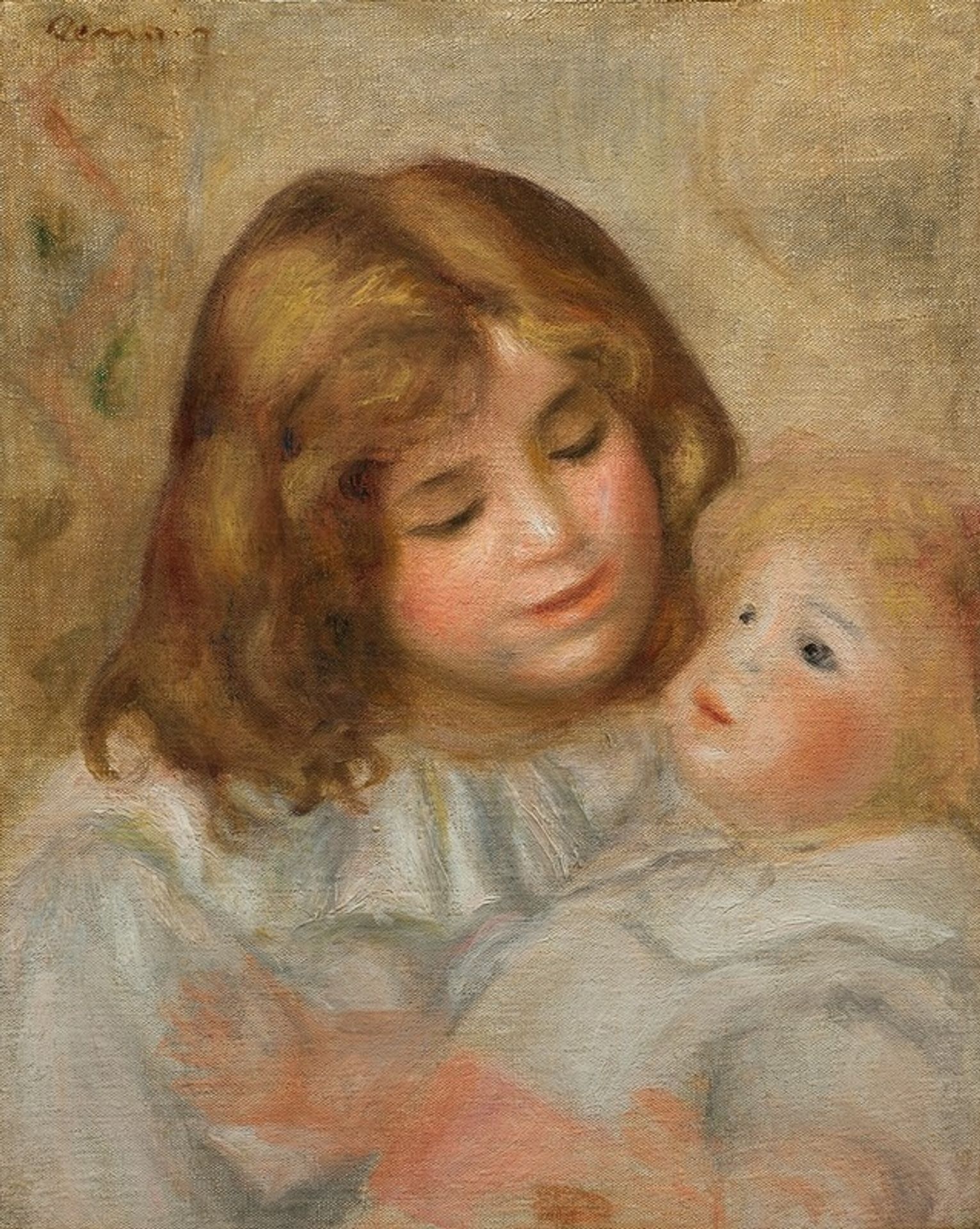Petite fille avec sa poupée by Pierre-Auguste Renoir