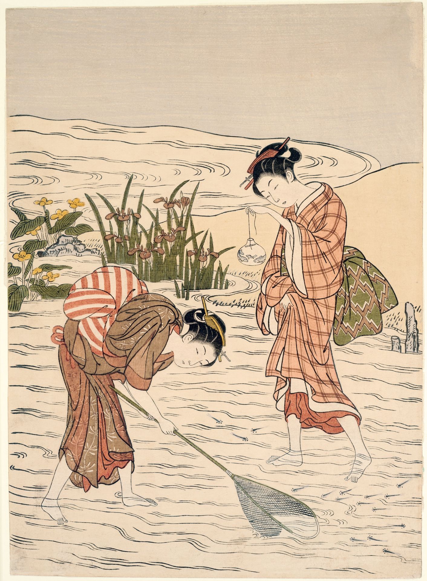 Fishing in Shallow Water by Suzuki Harunobu 鈴木春信