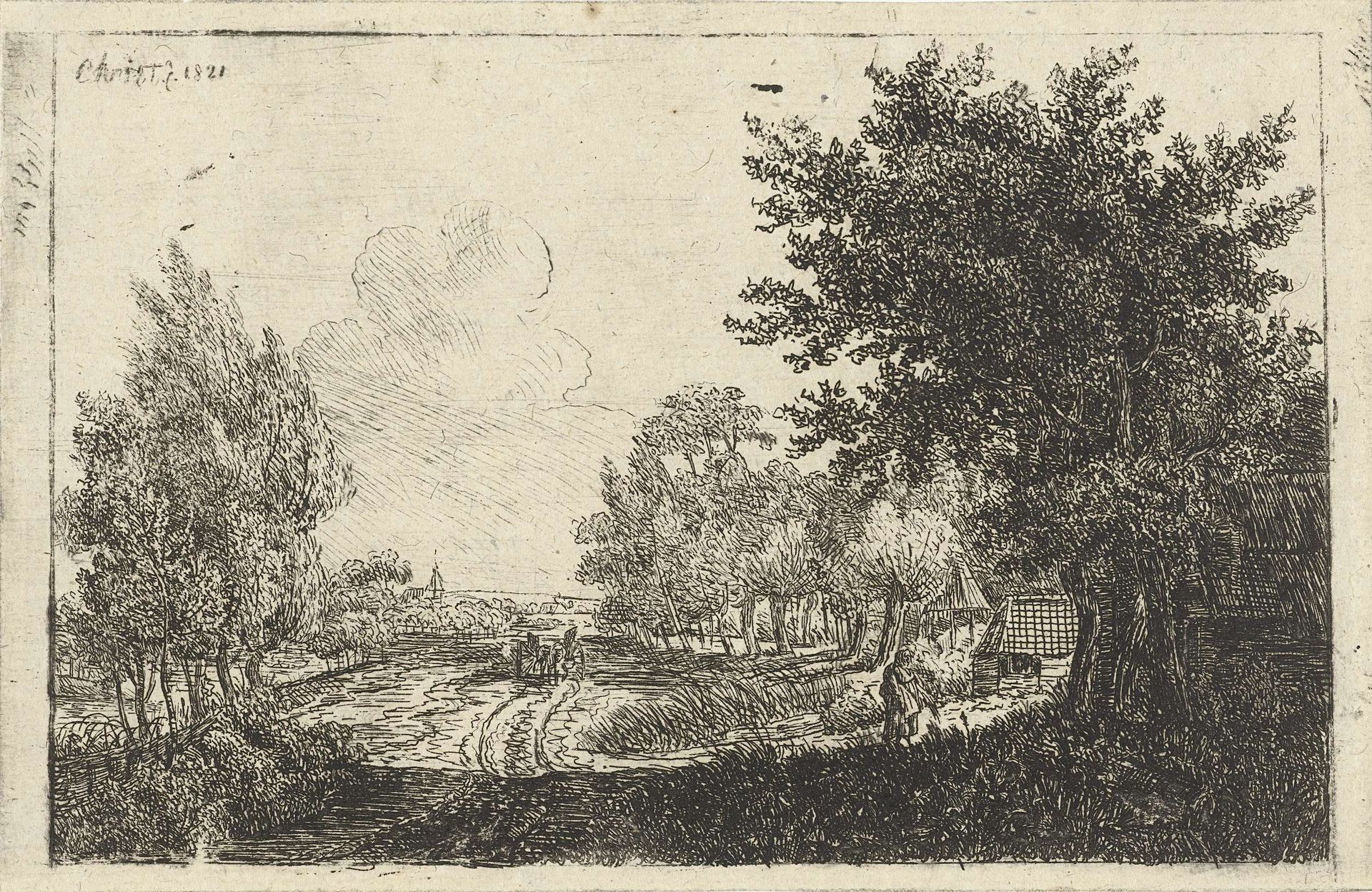 Landschap met boerenkar by Johannes Franciscus Christ