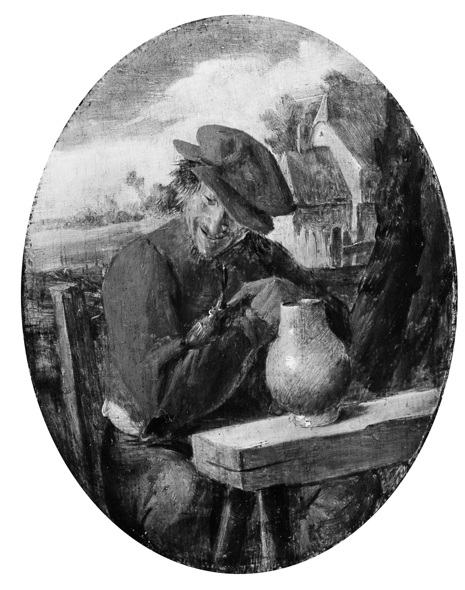 A Peasant with a Bird by Adriaen Brouwer