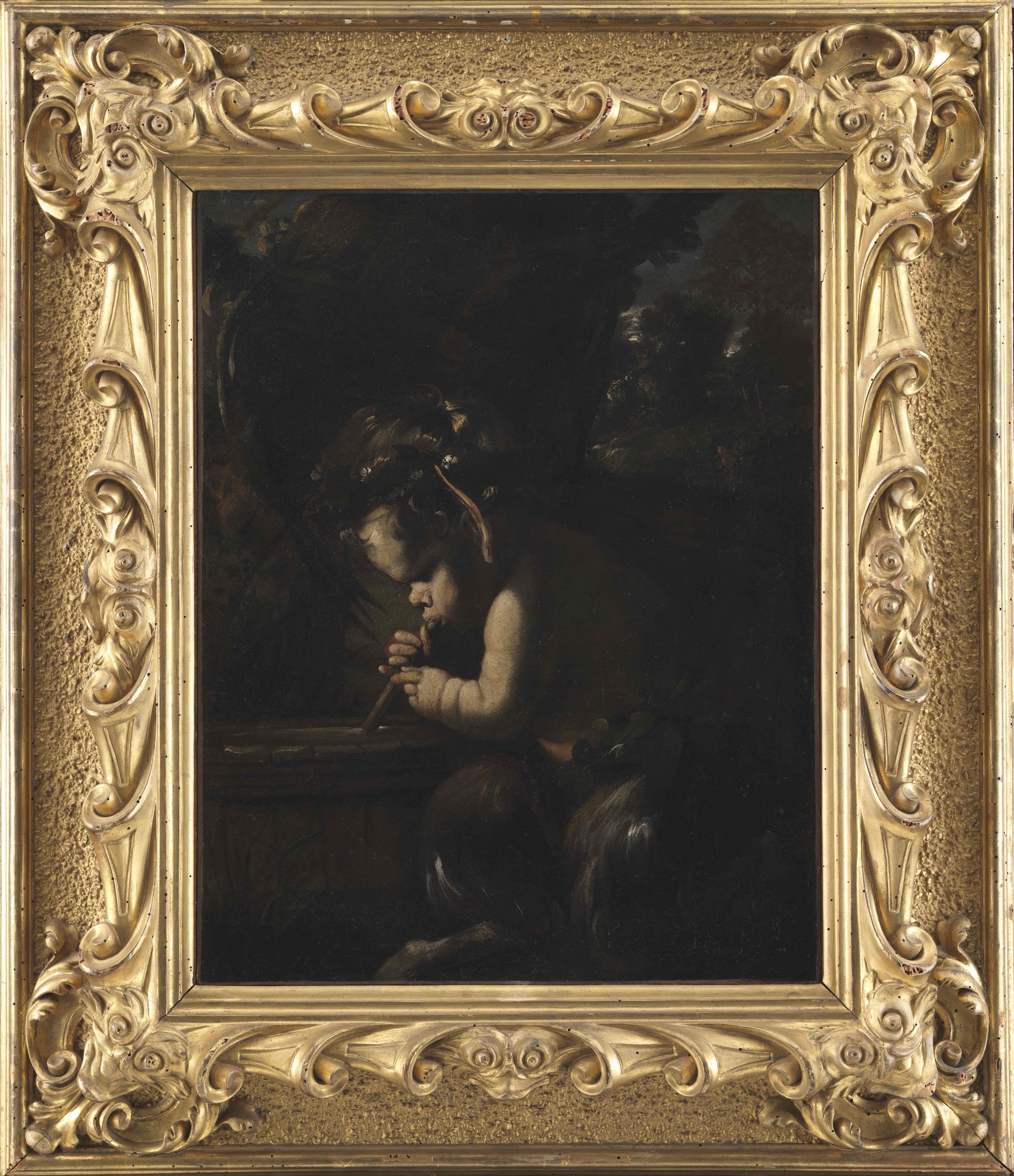 Young Satyr Drinking from a Barrel by Pier Francesco Mola