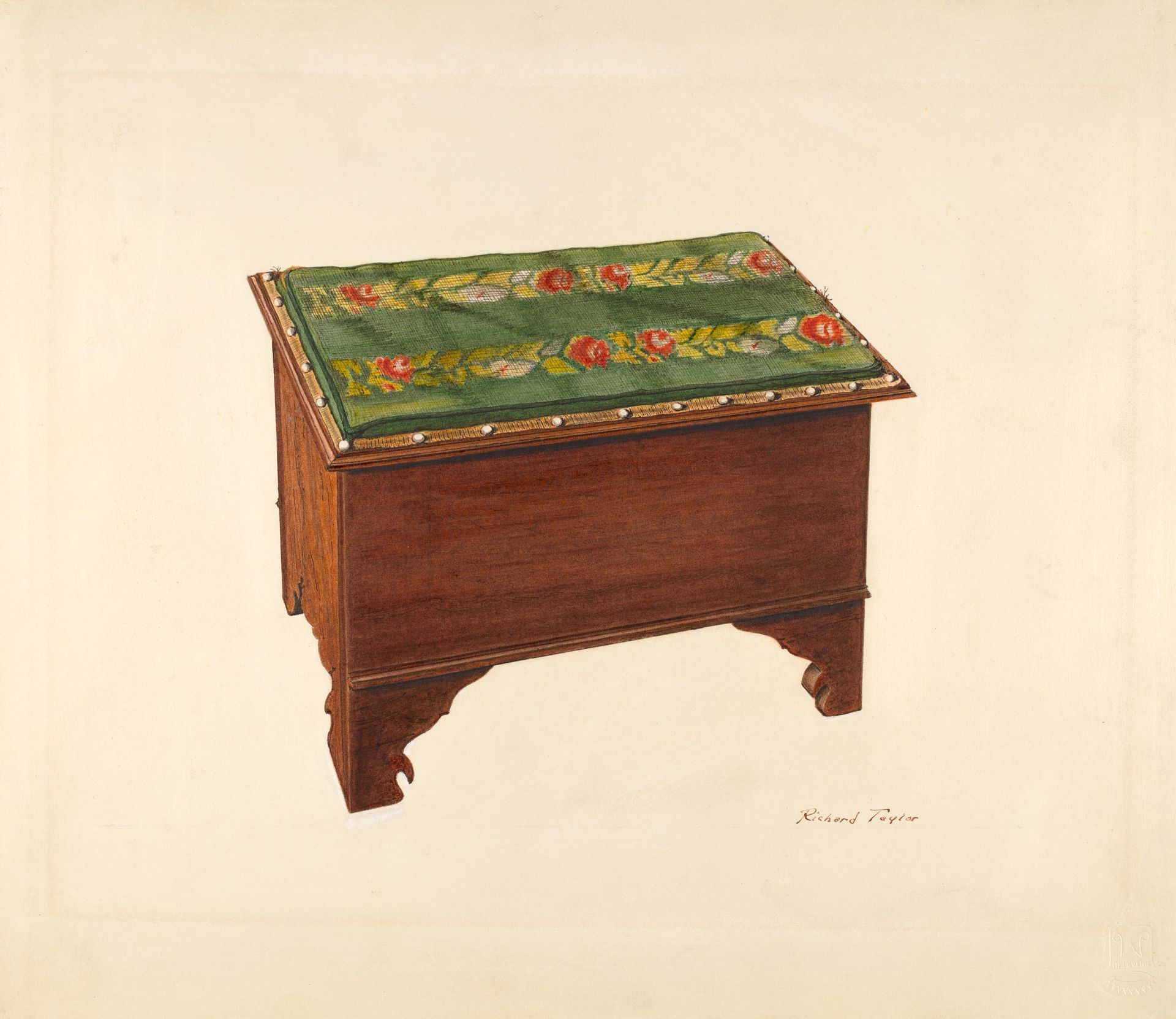 Bootjack with Needlepoint Top by Richard Taylor