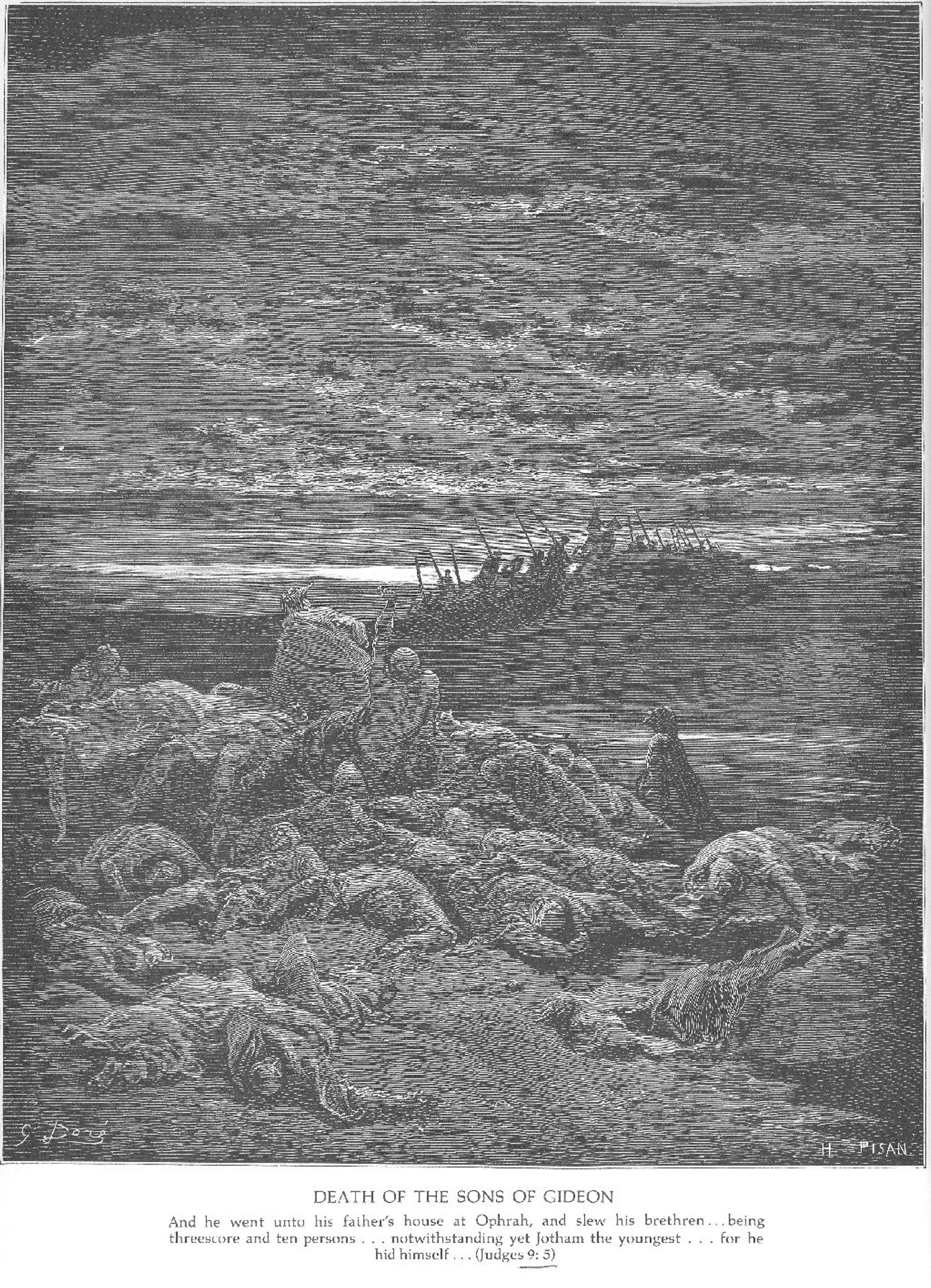 The Death of Gideon's Sons by Gustave Dore