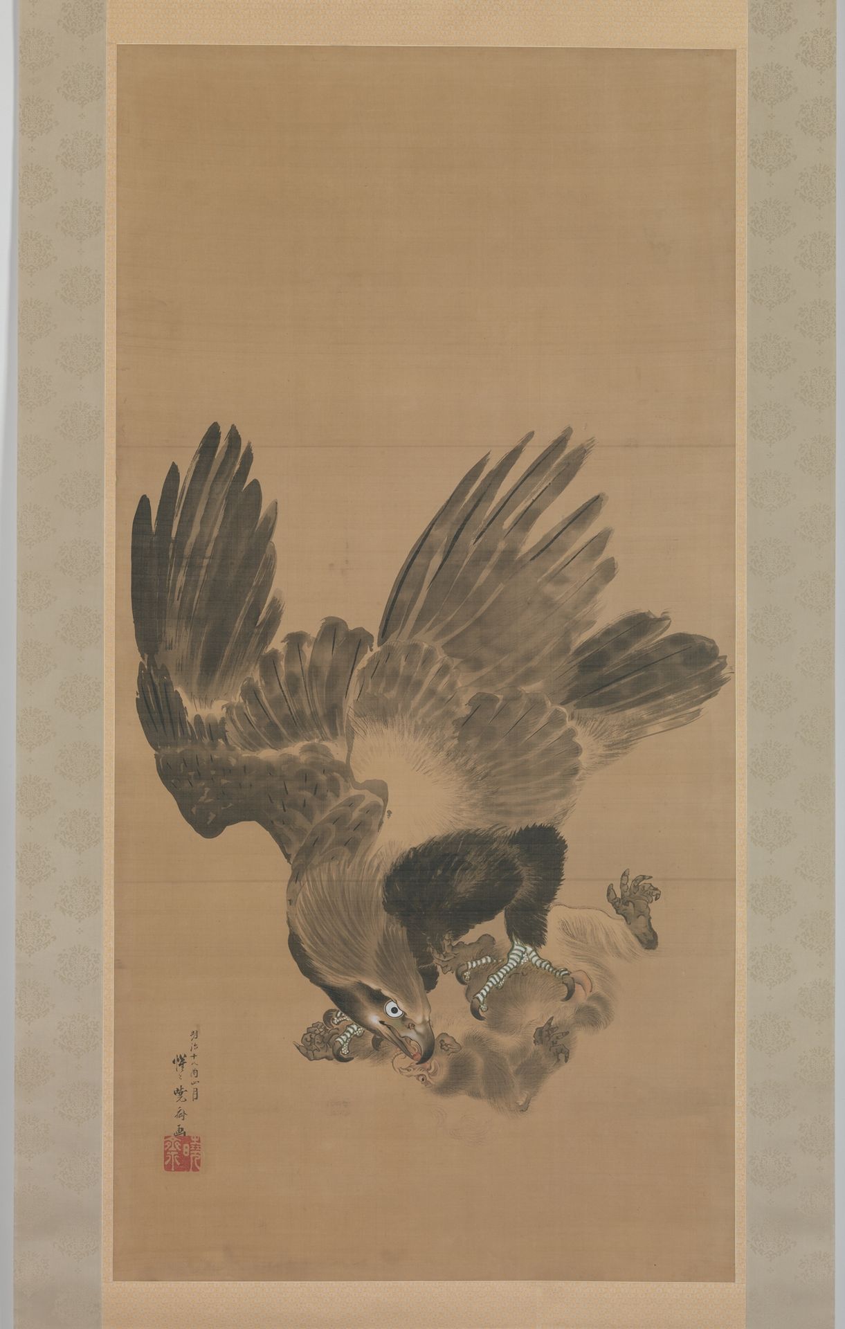 Eagle Attacking a Monkey by Kawanabe Kyōsai 河鍋暁斎