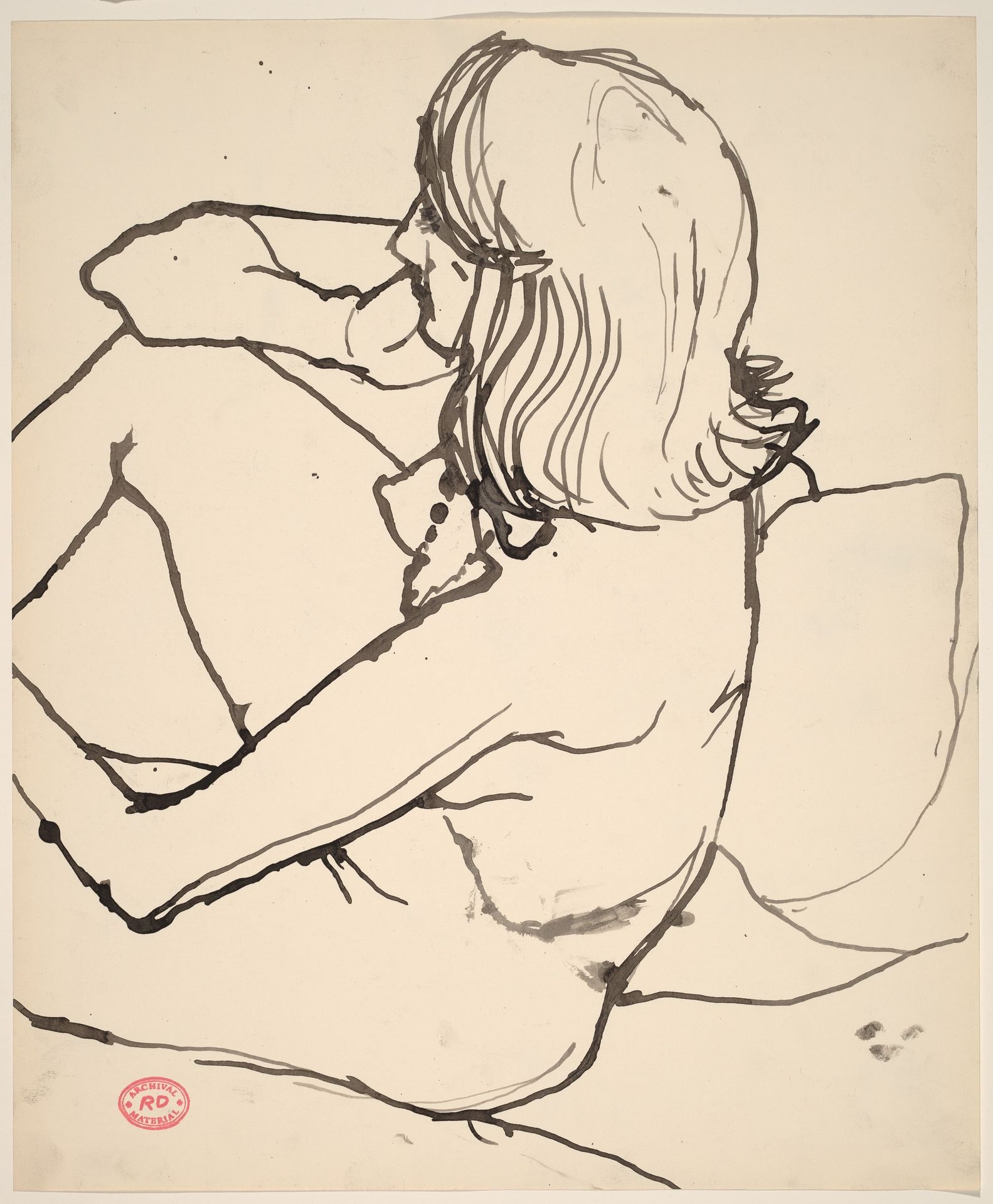 Untitled [seated female nude seen from above and slightly behind] by Richard Diebenkorn