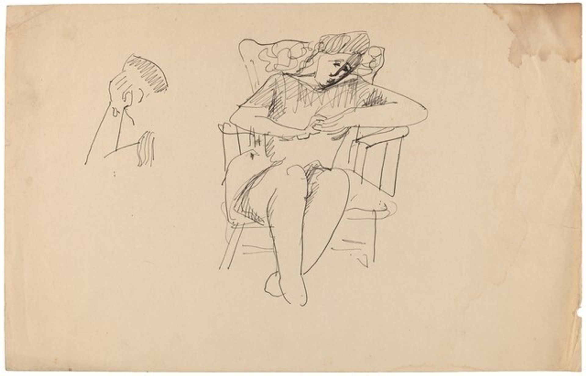 Woman Sitting in Chair with Hands Clasped in Front by Mark Rothko