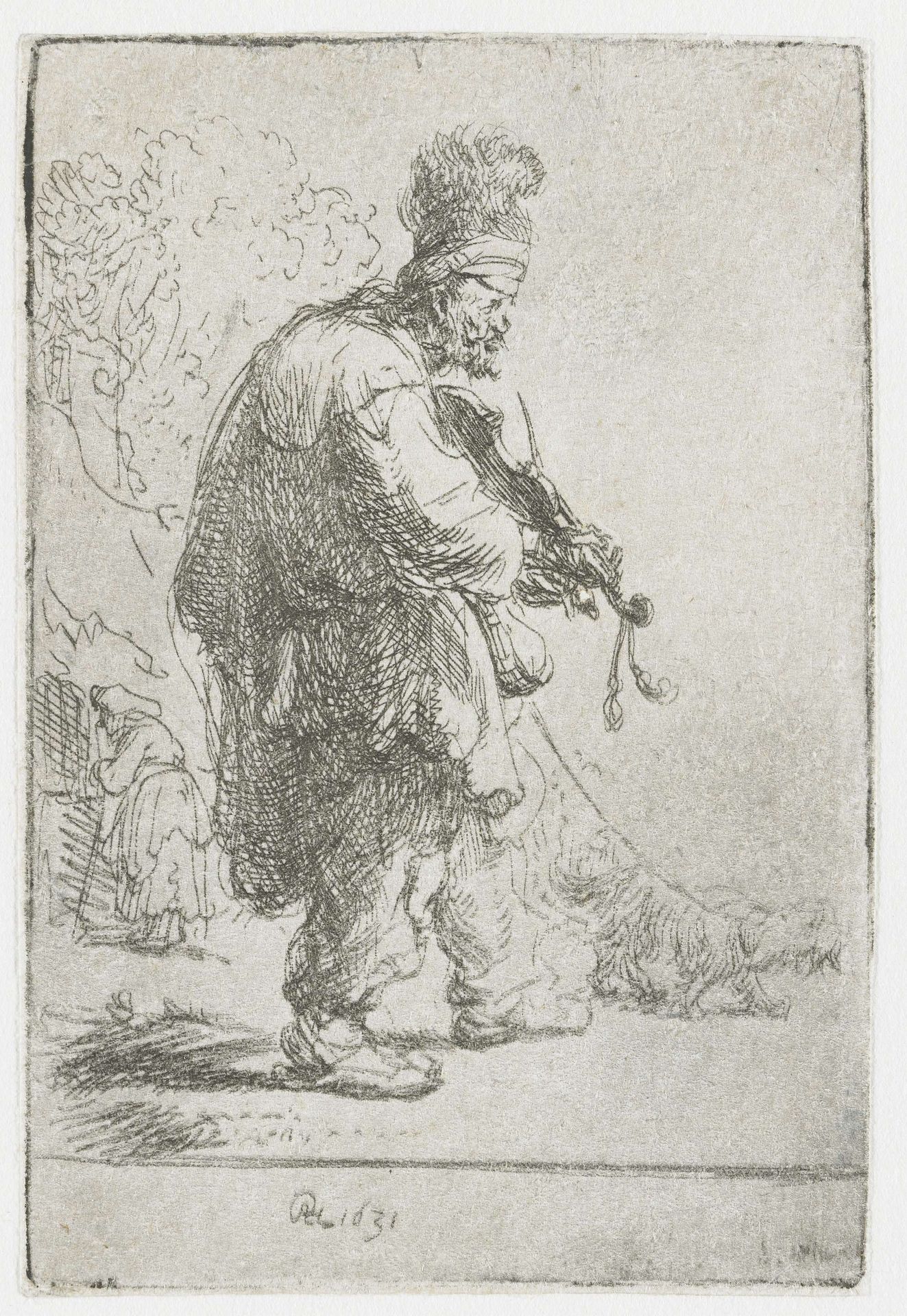The blind fiddler by Rembrandt van Rijn