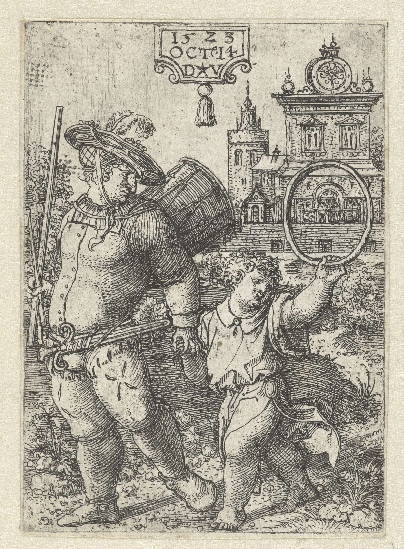 Tamboer met een jongetje by Dirck Vellert