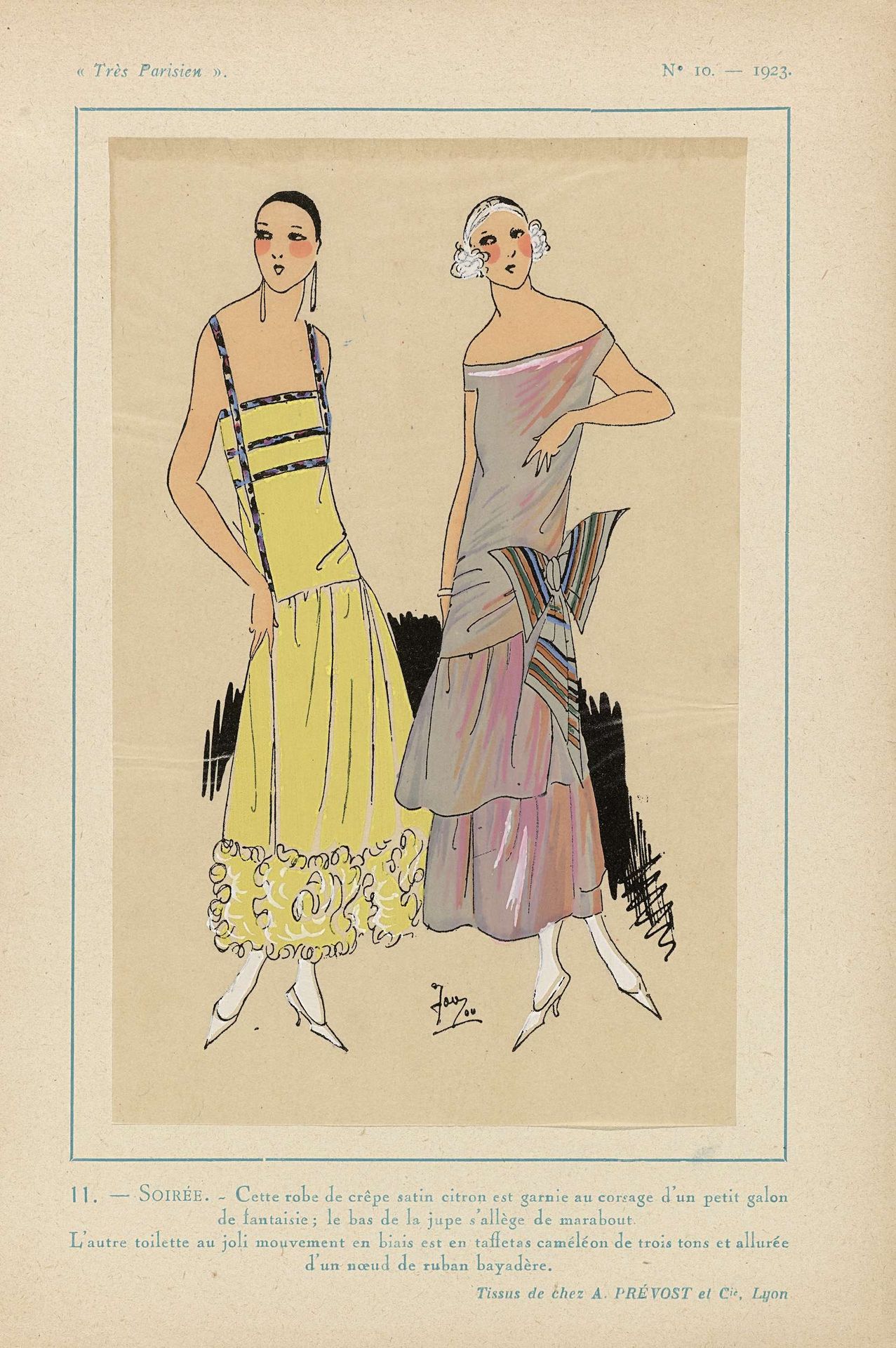 Très Parisien, 1923, No 10: 11. - SOIRÉE. - Cette robe de crêpe... by Anonymous