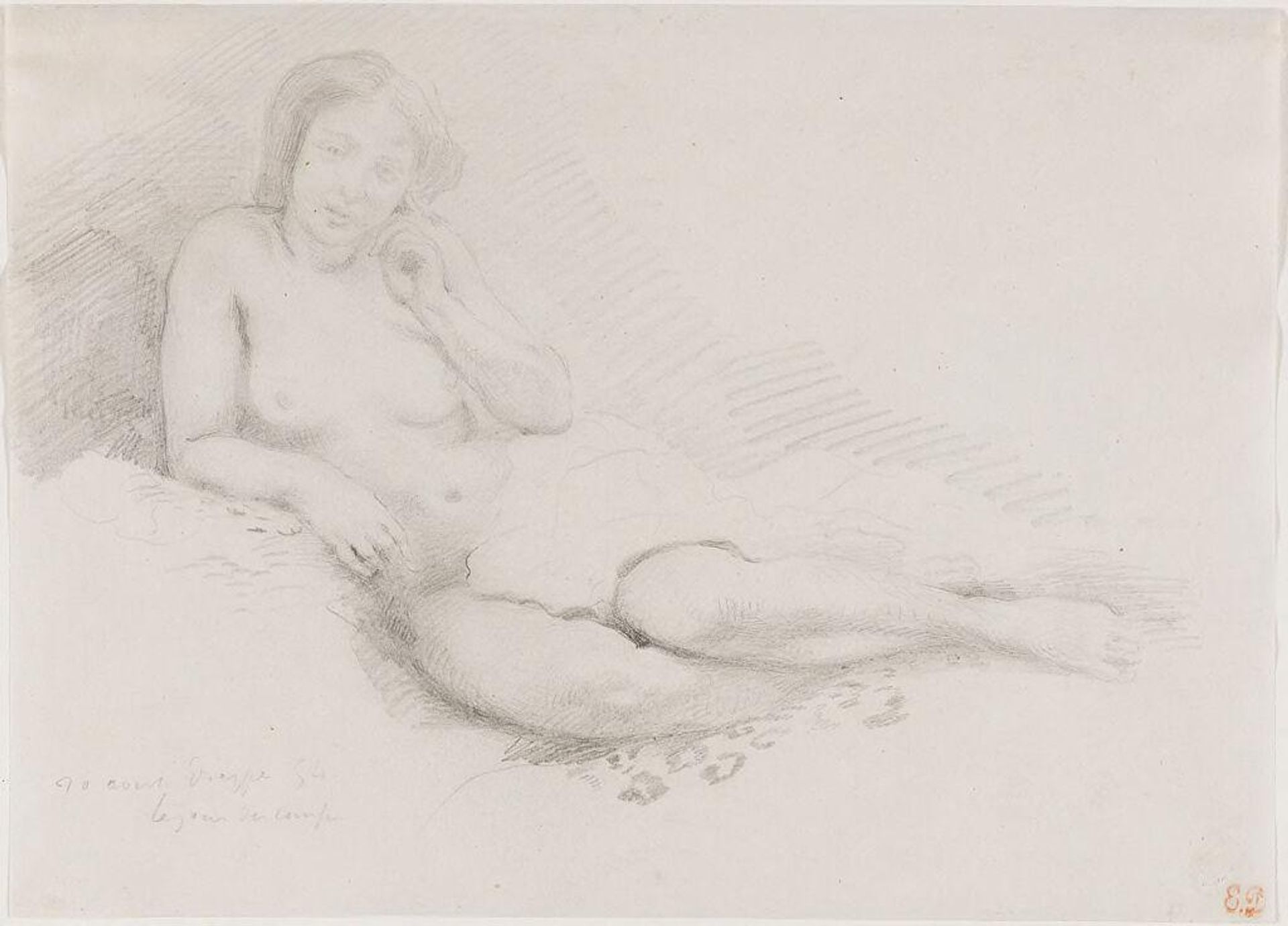 Reclining Nude Woman by Eugène Delacroix