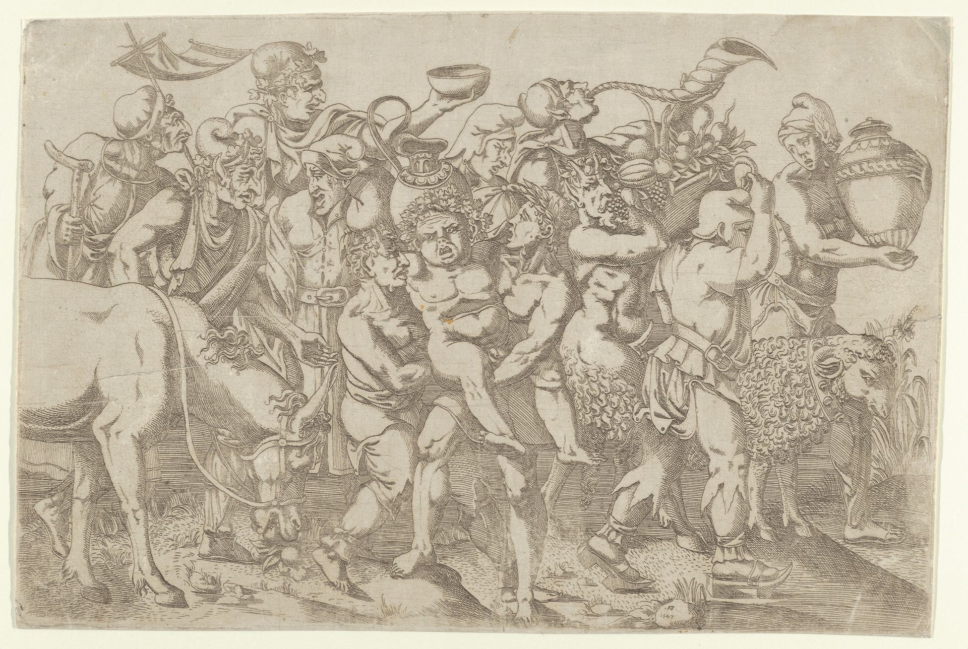 Silenus Carried by Two Attendants of Bacchus by Antonio Fantuzzi