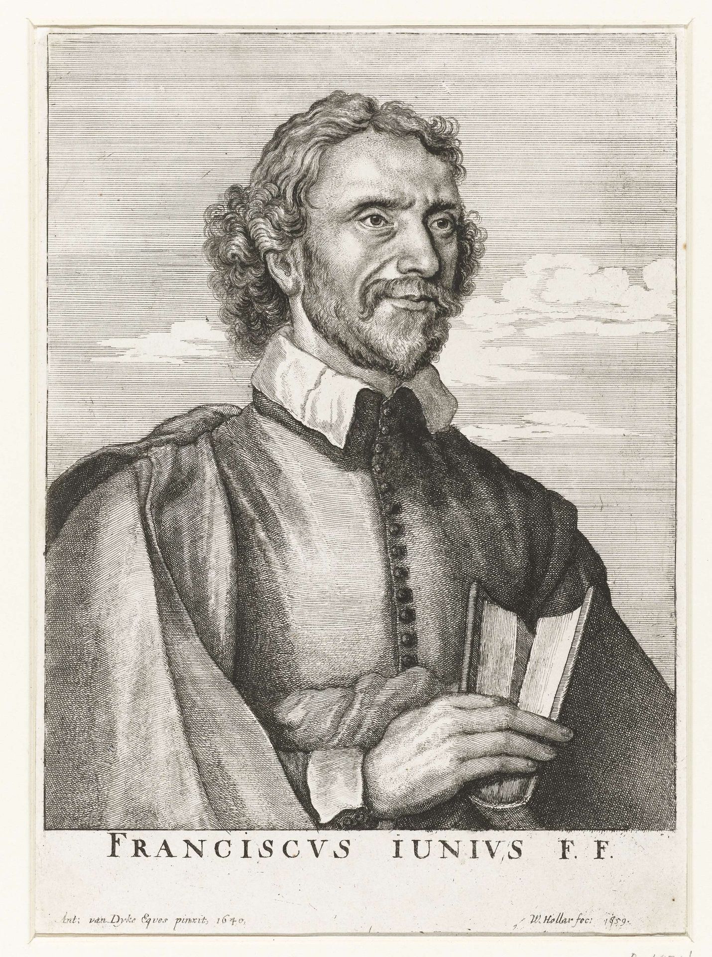 Portret van Franciscus Junius de Jongere by Wenceslaus Hollar