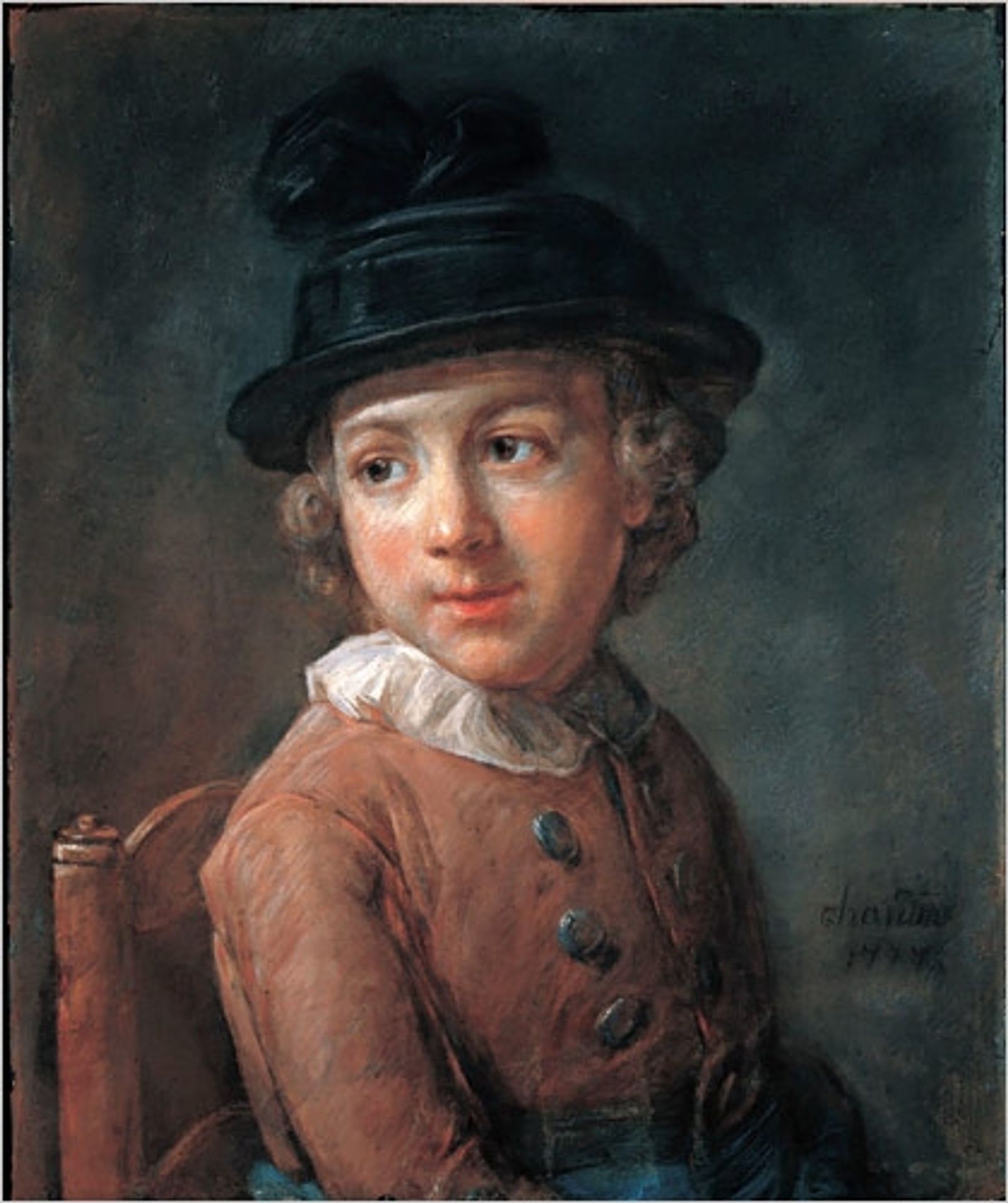 Portrait of a child by Jean-Baptiste-Simeon Chardin