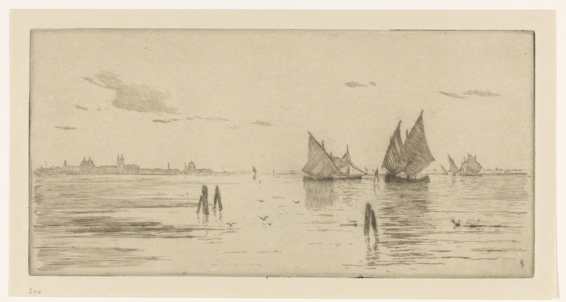 Vissersboten in de Lagune van Venetië by Carel Nicolaas Storm van 's-Gravesande