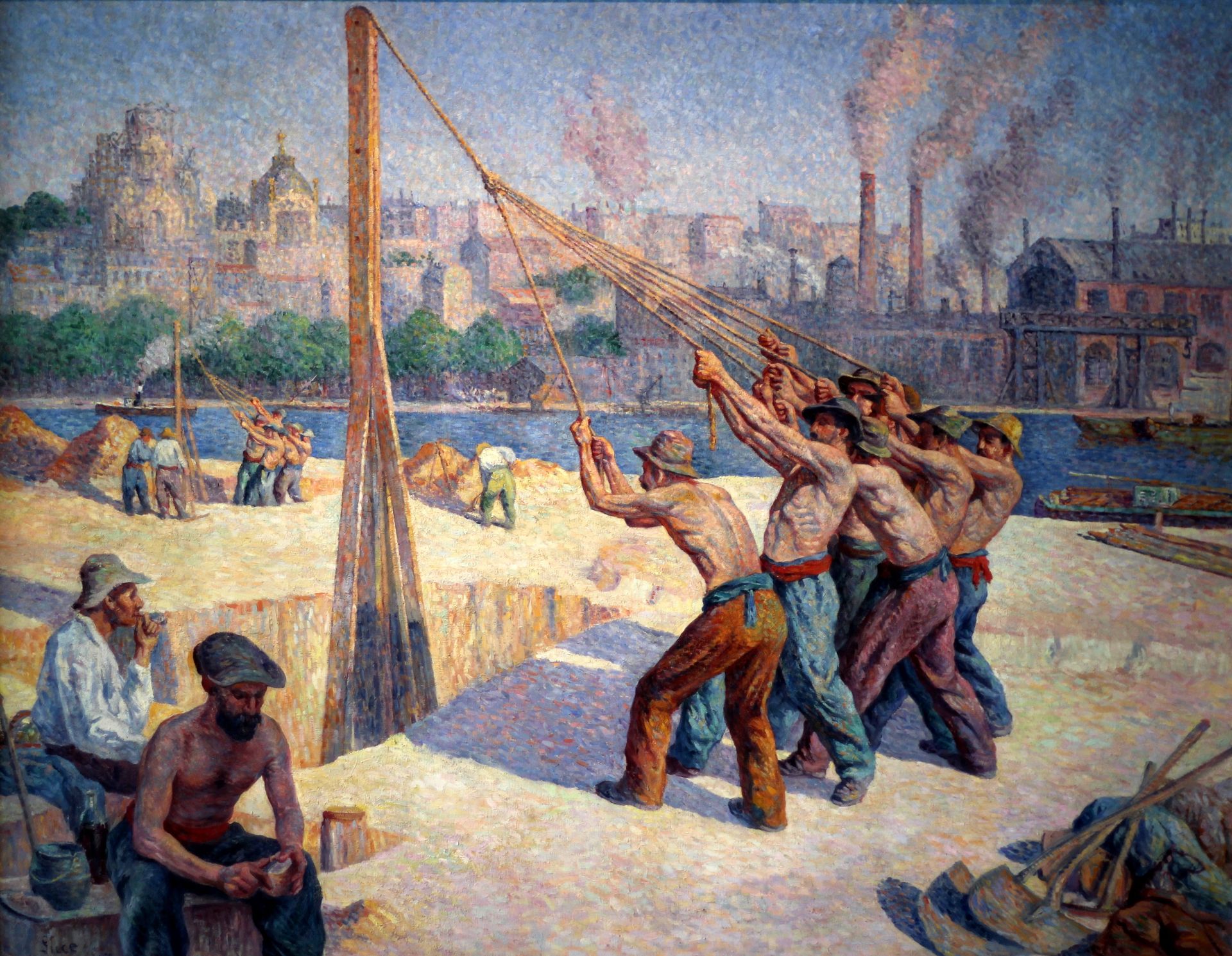 Les Batteurs De Pieux by Maximilien Luce