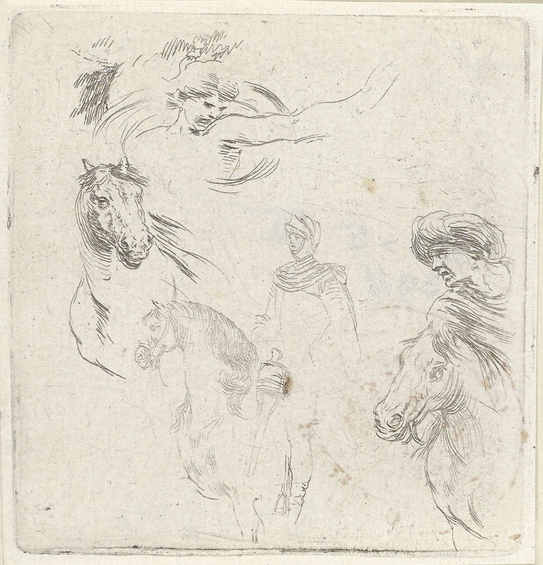 Drie mannen te paard by Stefano della Bella