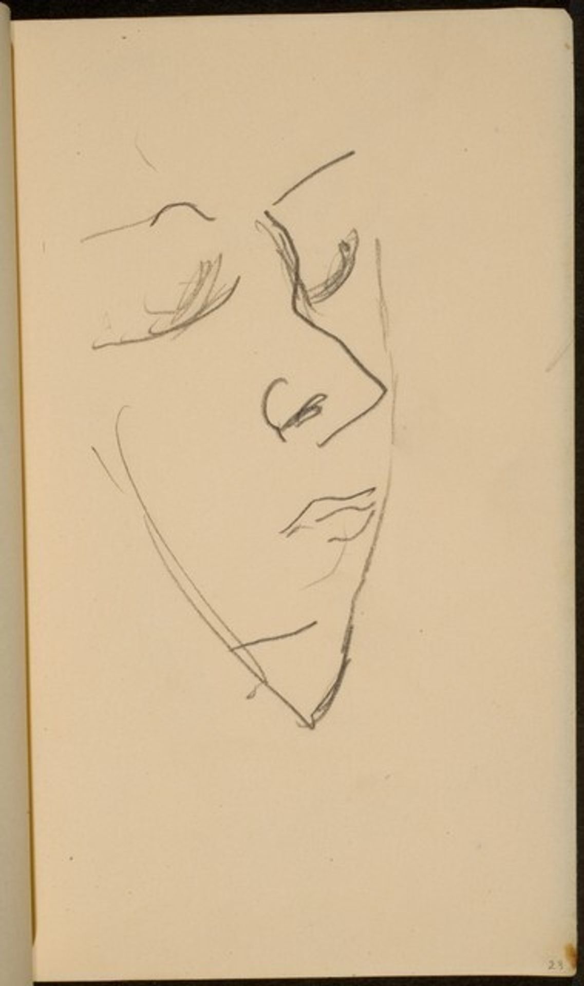 weibliches Gesicht mit geschlossenen Augen (Woman's Face, Eyes Closed) [p. 23] by Max Beckmann