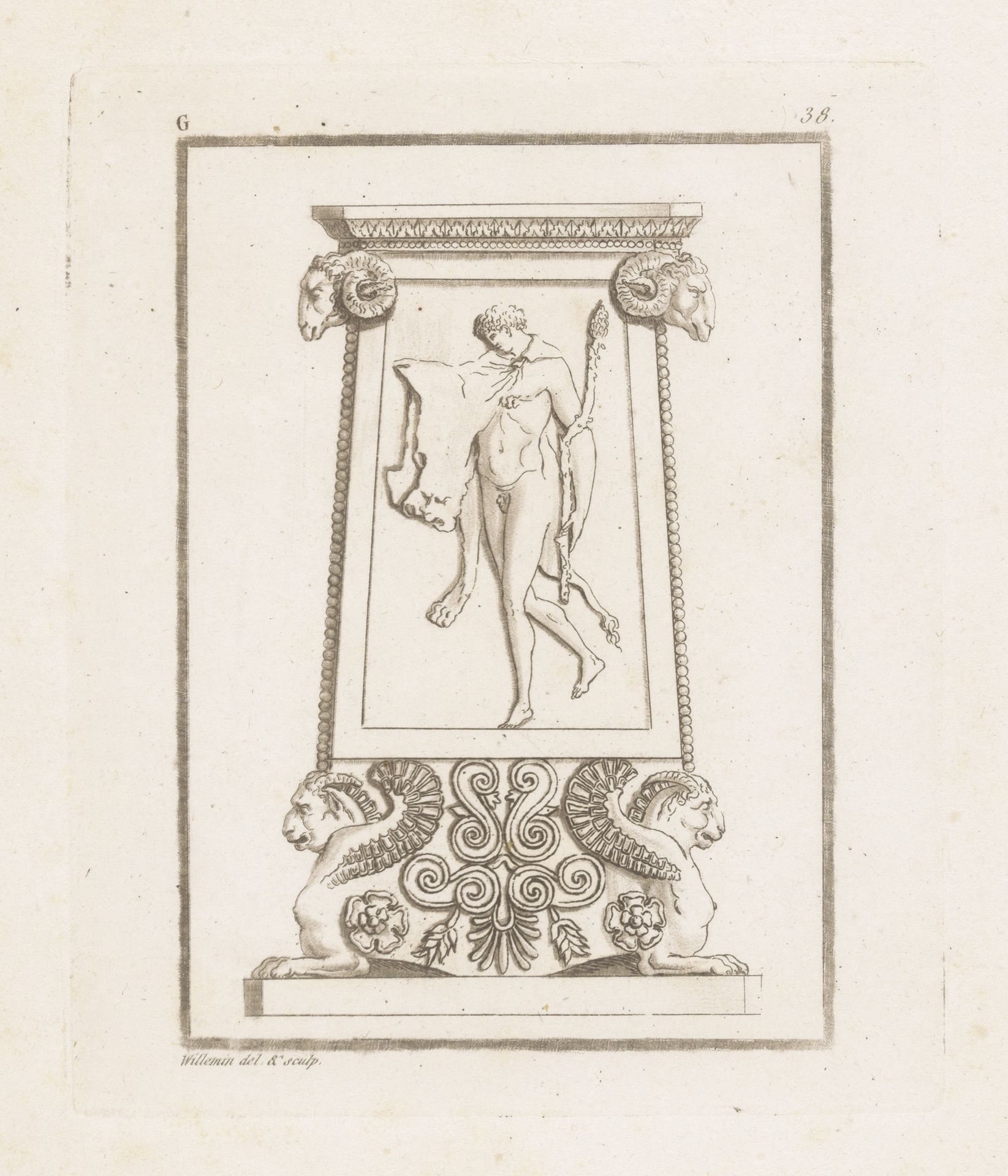 Voetstuk met Bacchus by Nicolas Xavier Willemin