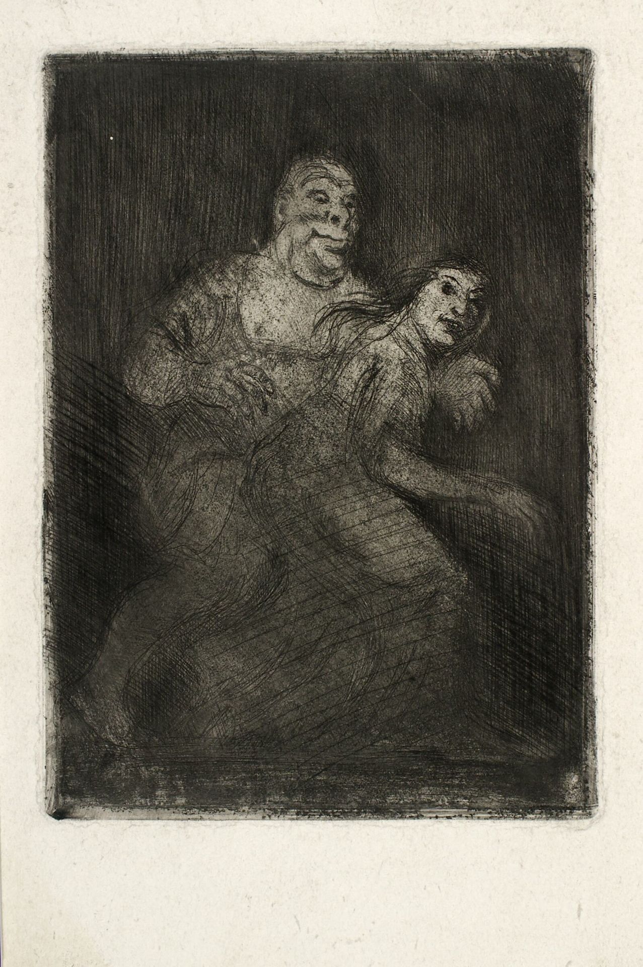 En mand overrasker en Kvinde by Oluf Hartmann