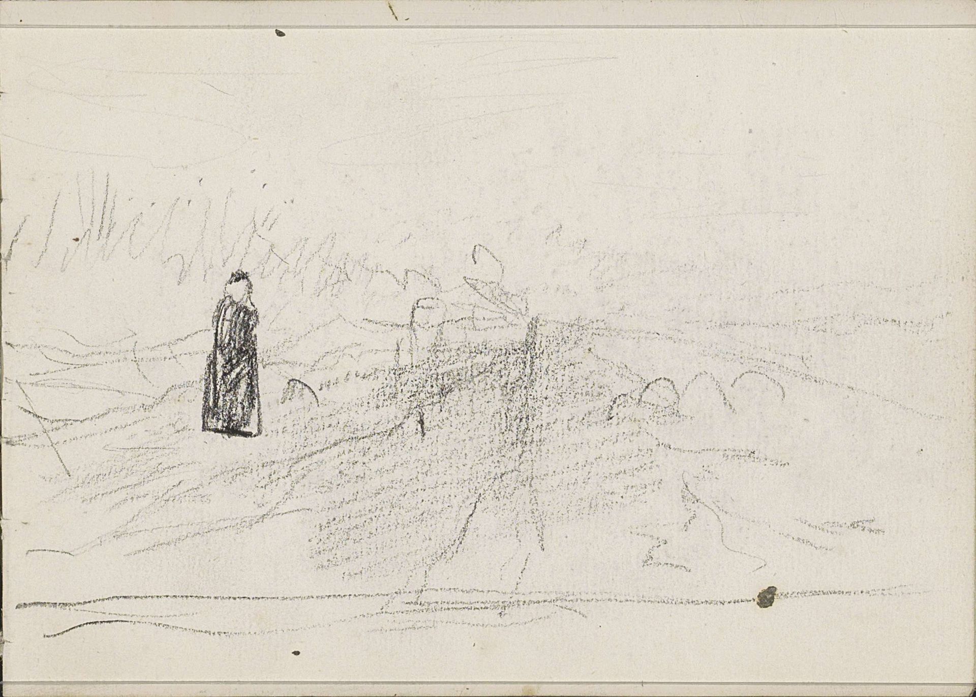 Figuur bij een heuvel by Anton Mauve