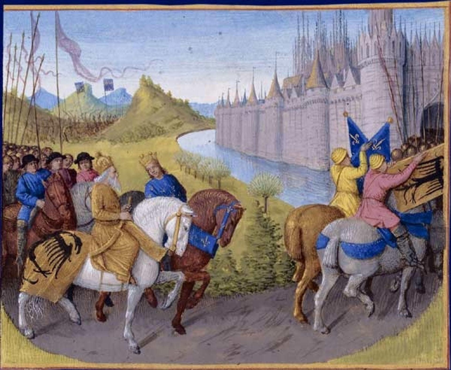 Crusaders Arrived in Constantinople. Battle Between the French and Turks in 1147 and 1148 by Jean Fouquet