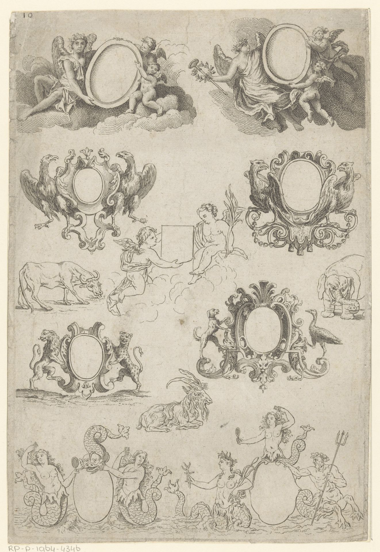 Medaillons en cartouches by Nicolas Guérard