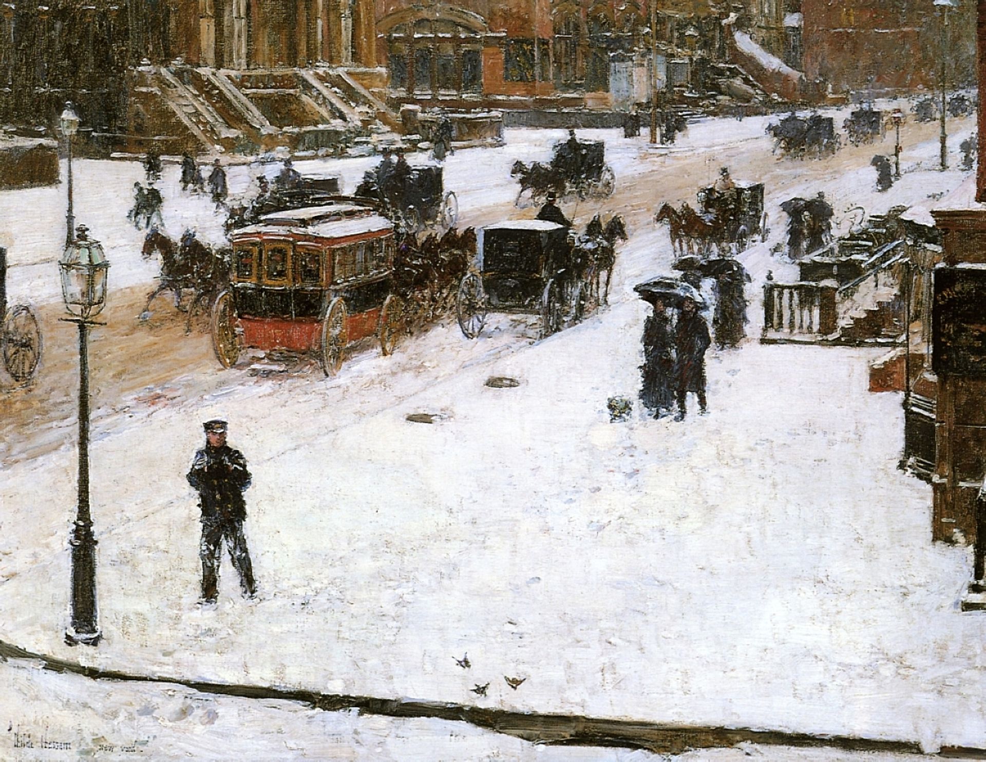 Fifth Avenue in Winter by Childe Hassam