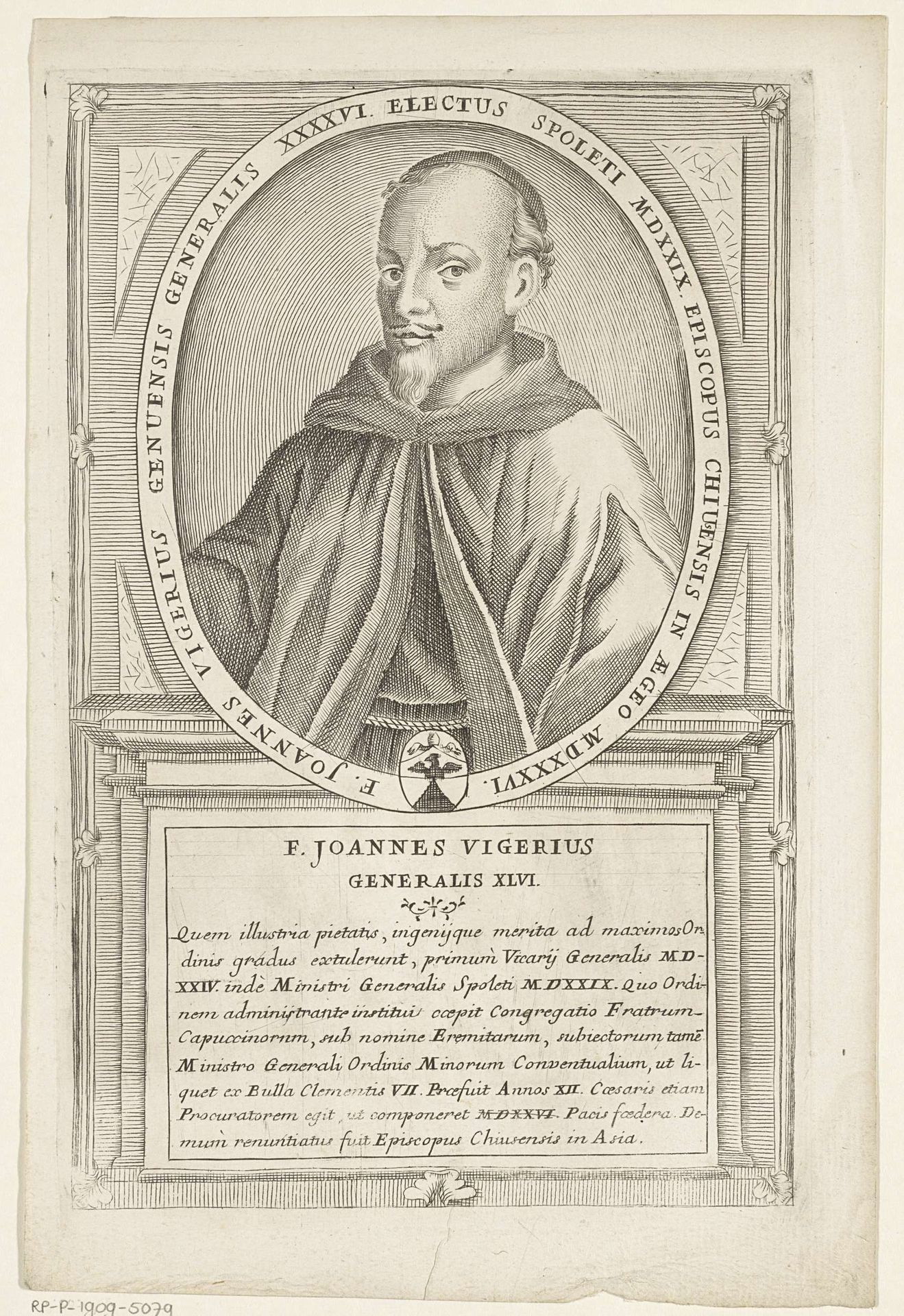Portret van Giovanni Vigerio, 46ste Minister Generaal van de franciscaner orde by Antonio Luciani