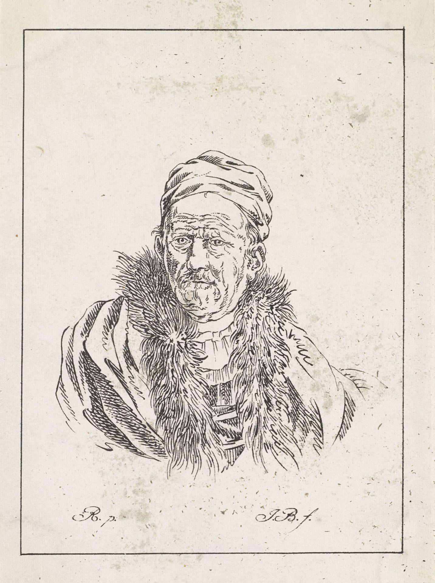 Mansportret naar Rembrandt by Joannes Bemme