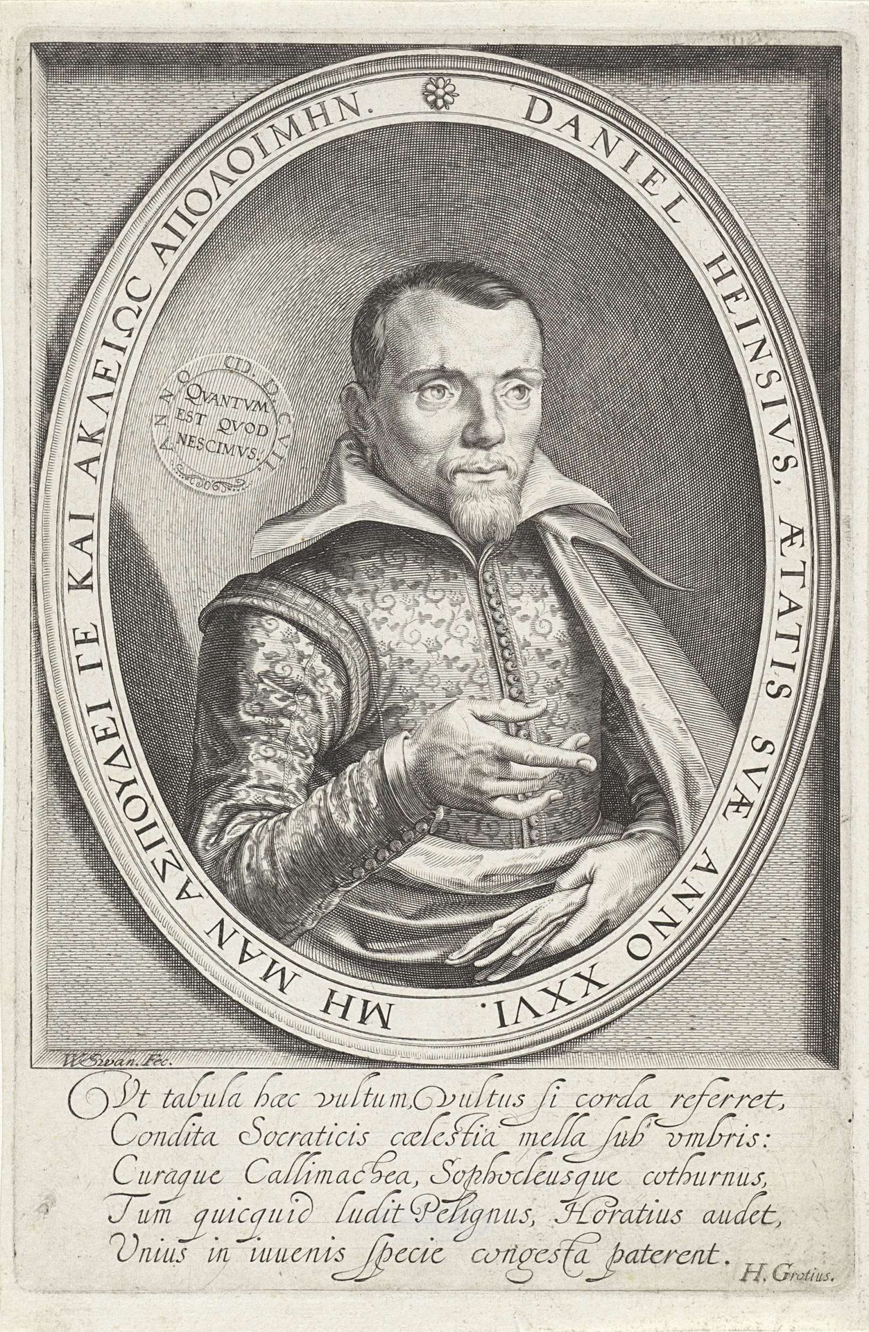 Portret van Daniël Heinsius by Willem van Swanenburg