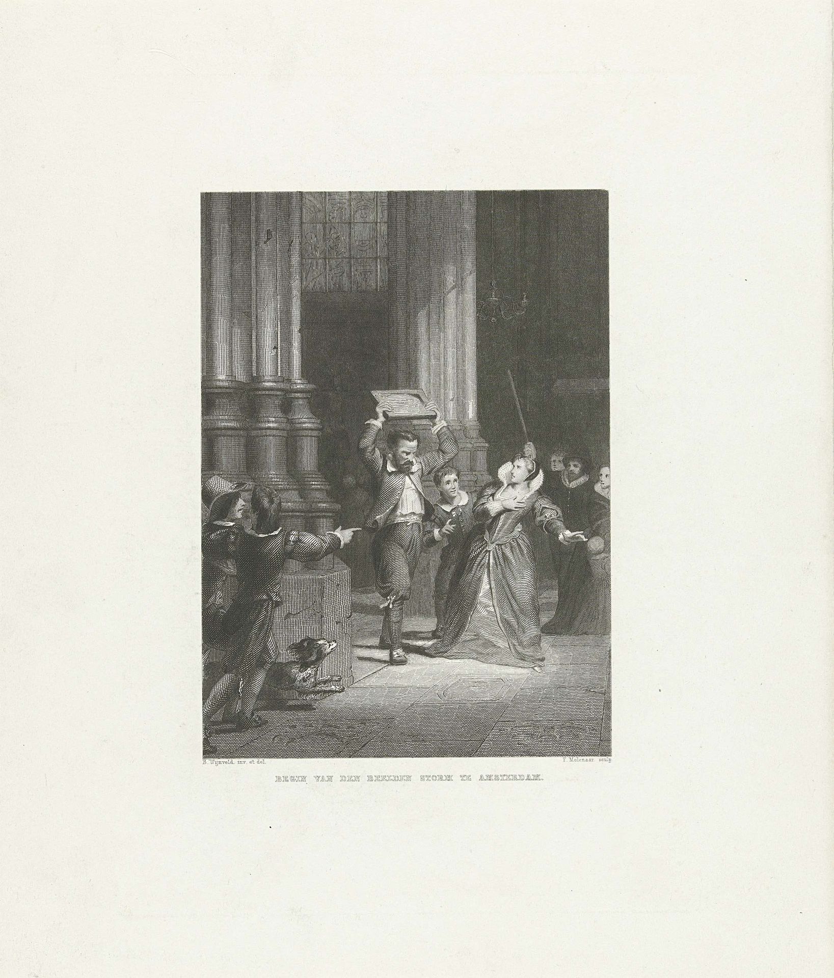 Beeldenstorm te Amsterdam, 1566 by Frans (1821-1886) Molenaar