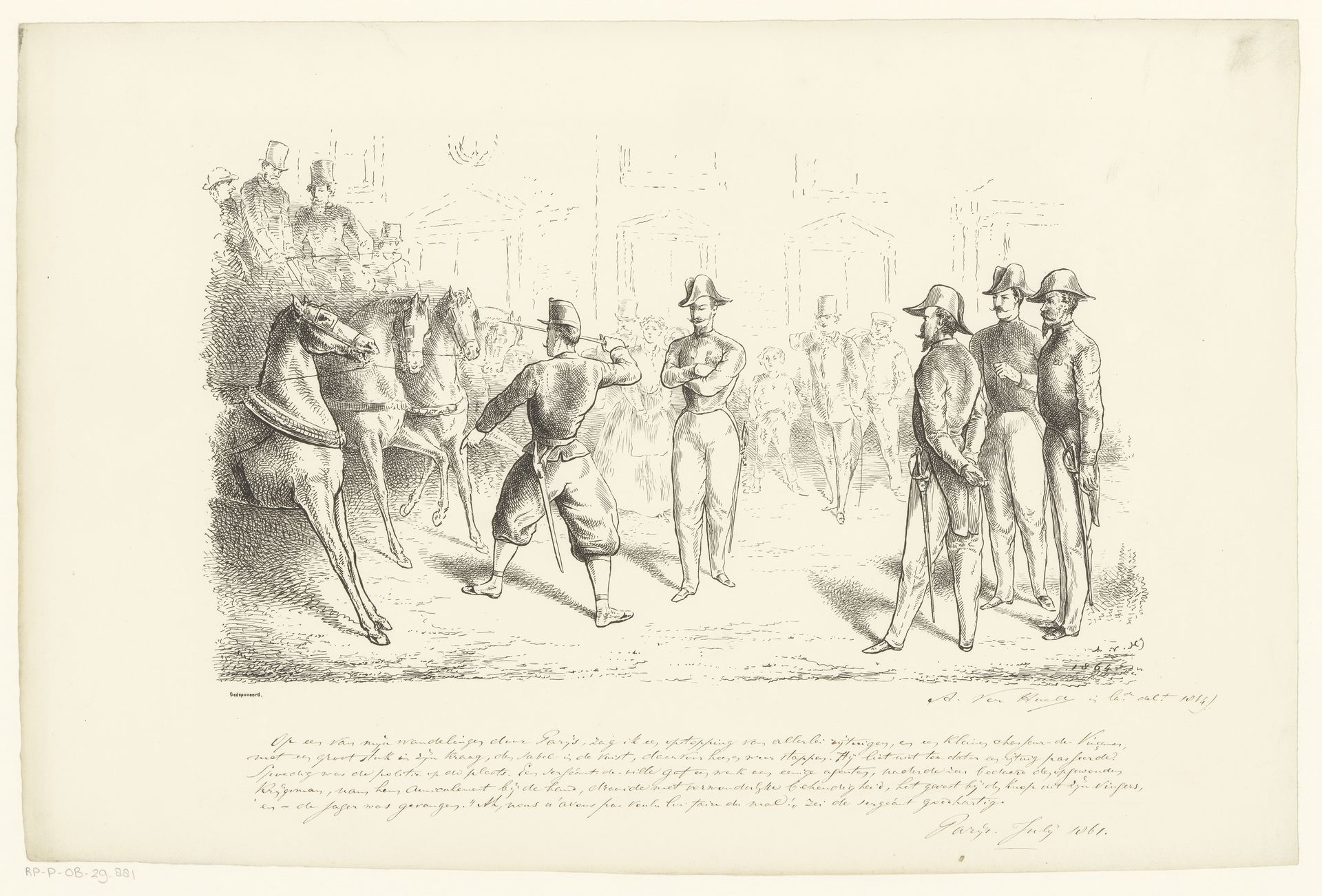 Man veroorzaakt opstopping te Parijs by Alexander Ver Huell