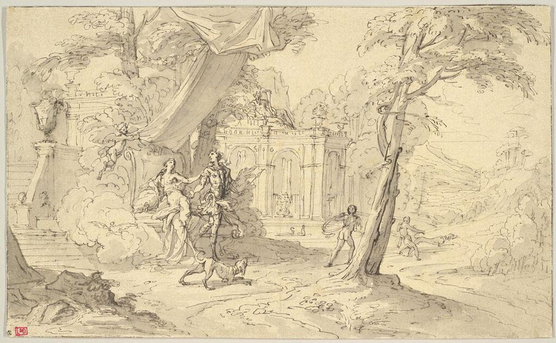 Venus and Adonis by Antoine Dieu
