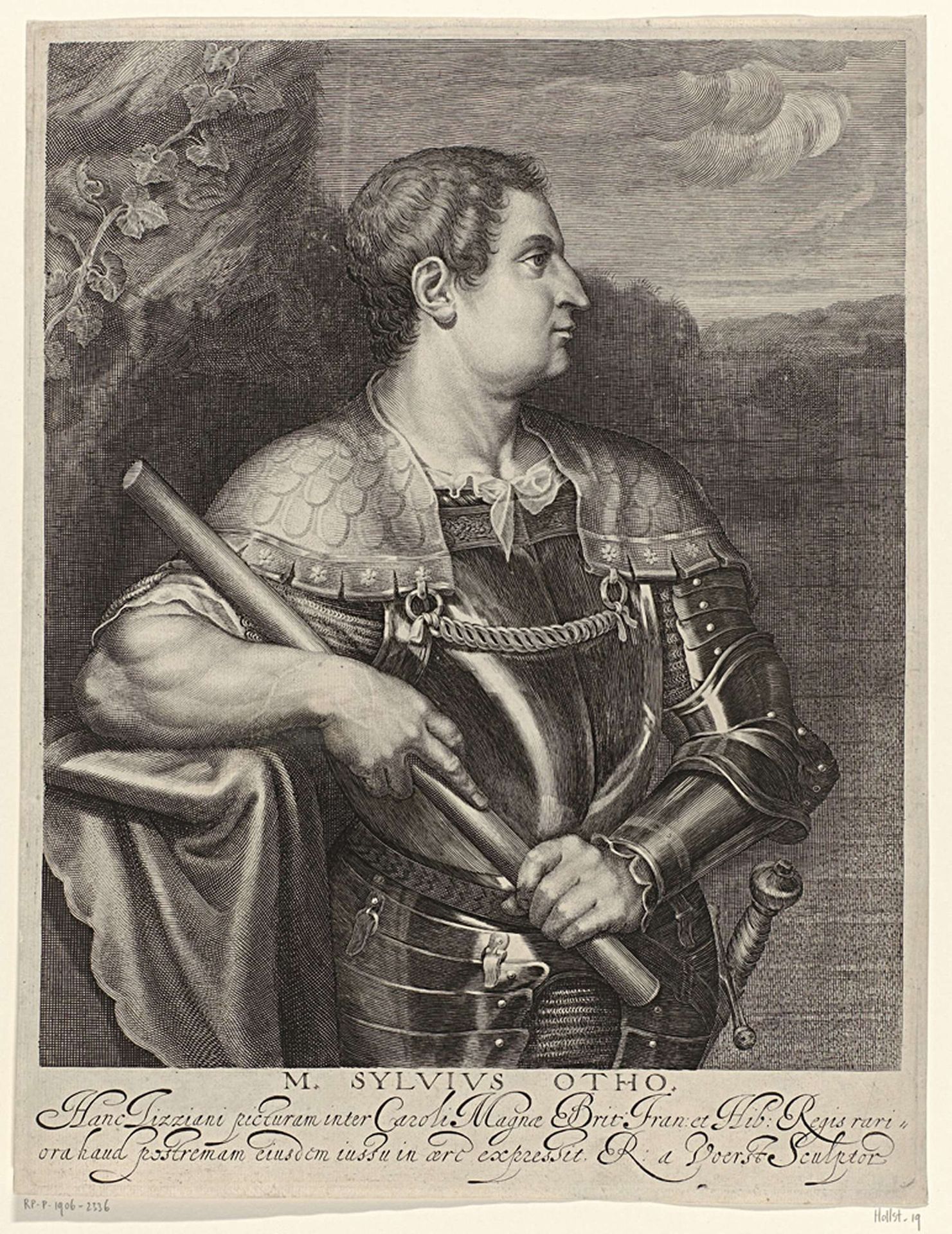 Portret van de Romeinse keizer Otho by Robert van Voerst