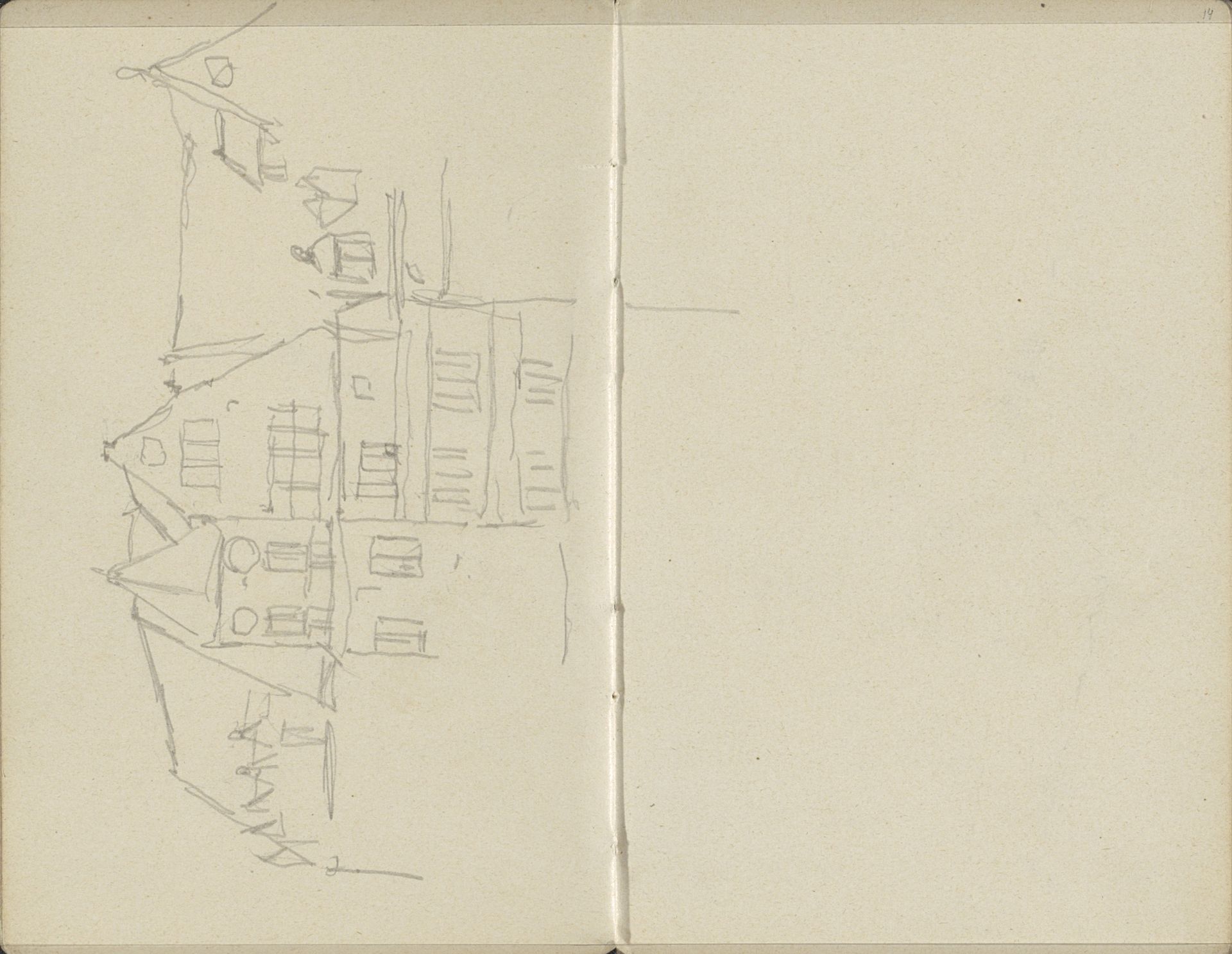 Gezicht op gebouwen by George Hendrik Breitner