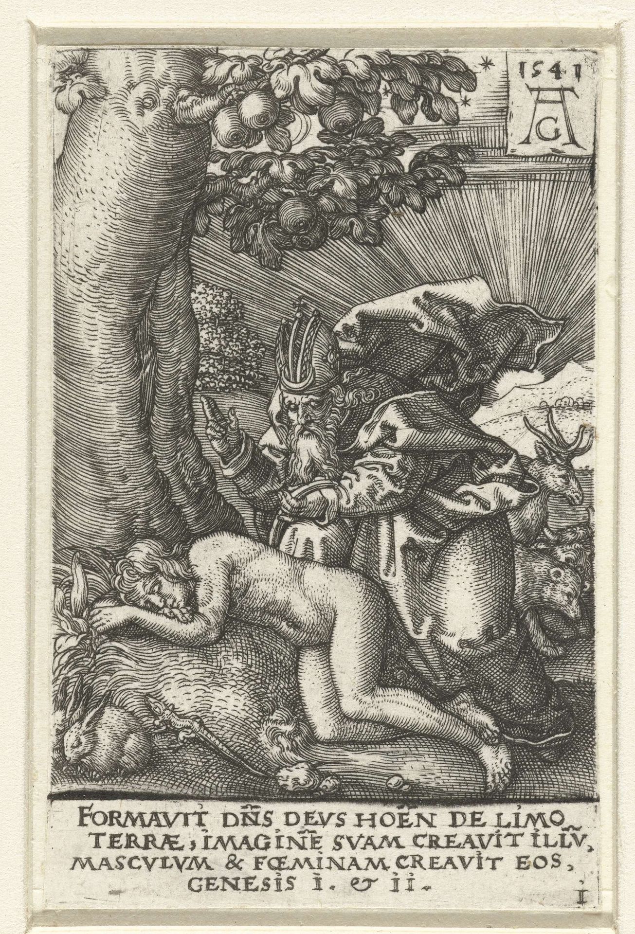 Schepping van Eva by Heinrich Aldegrever